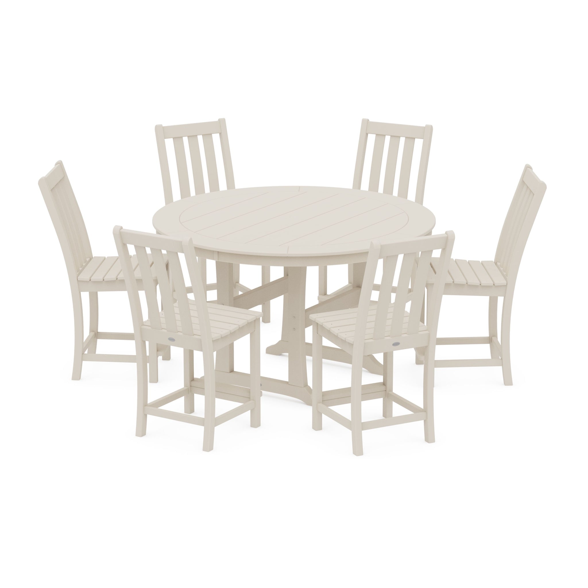 Vineyard 7-Piece Side Chair Round Counter Set