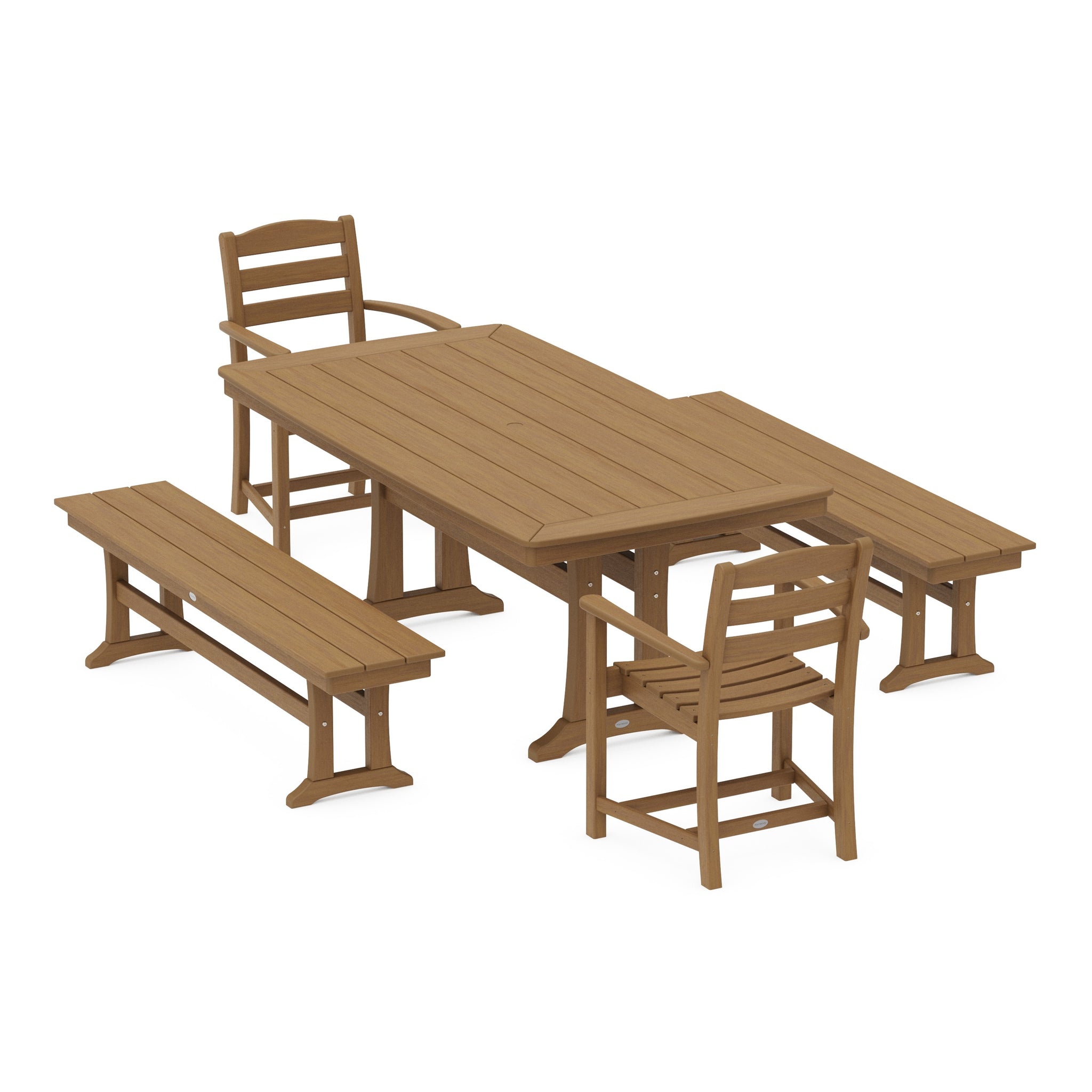 La Casa Cafe 5-Piece Dining Set with Trestle Legs