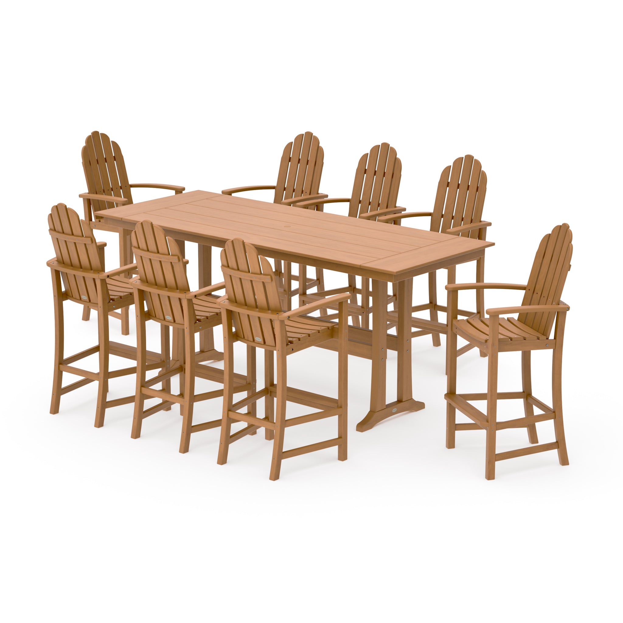 Classic Adirondack 9-Piece Farmhouse Bar Set with Trestle Legs