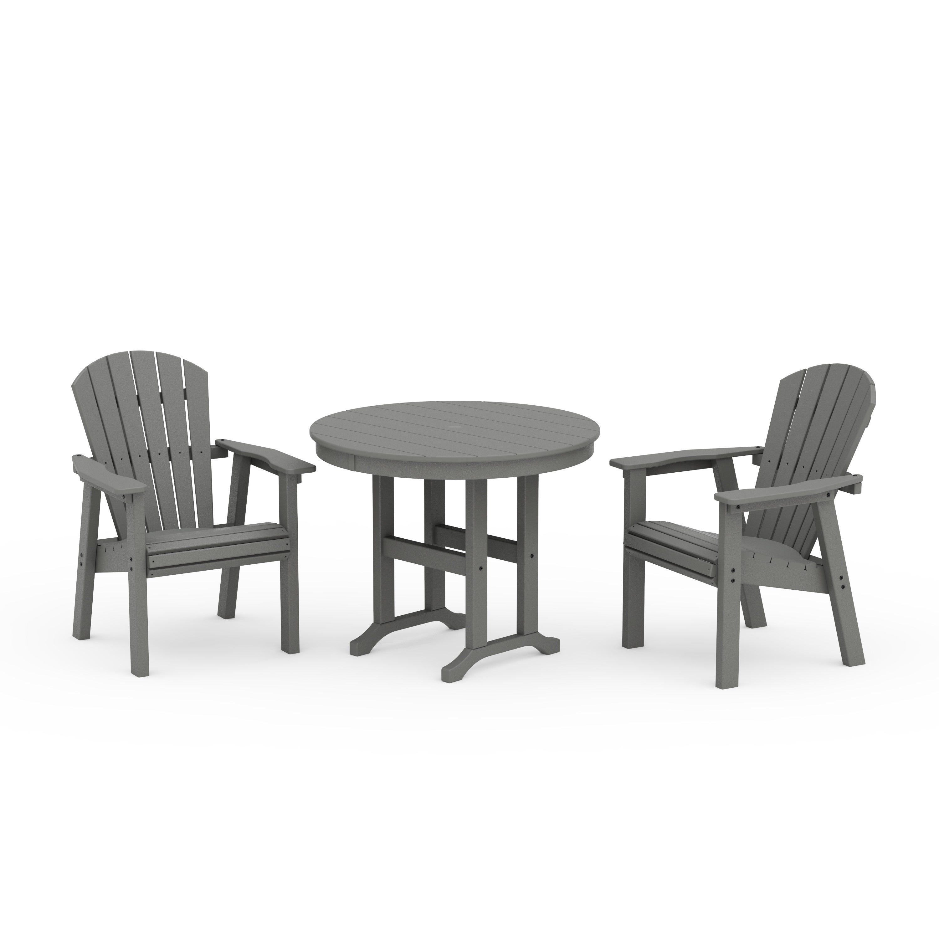 Seashell 3-Piece Round Farmhouse Dining Set