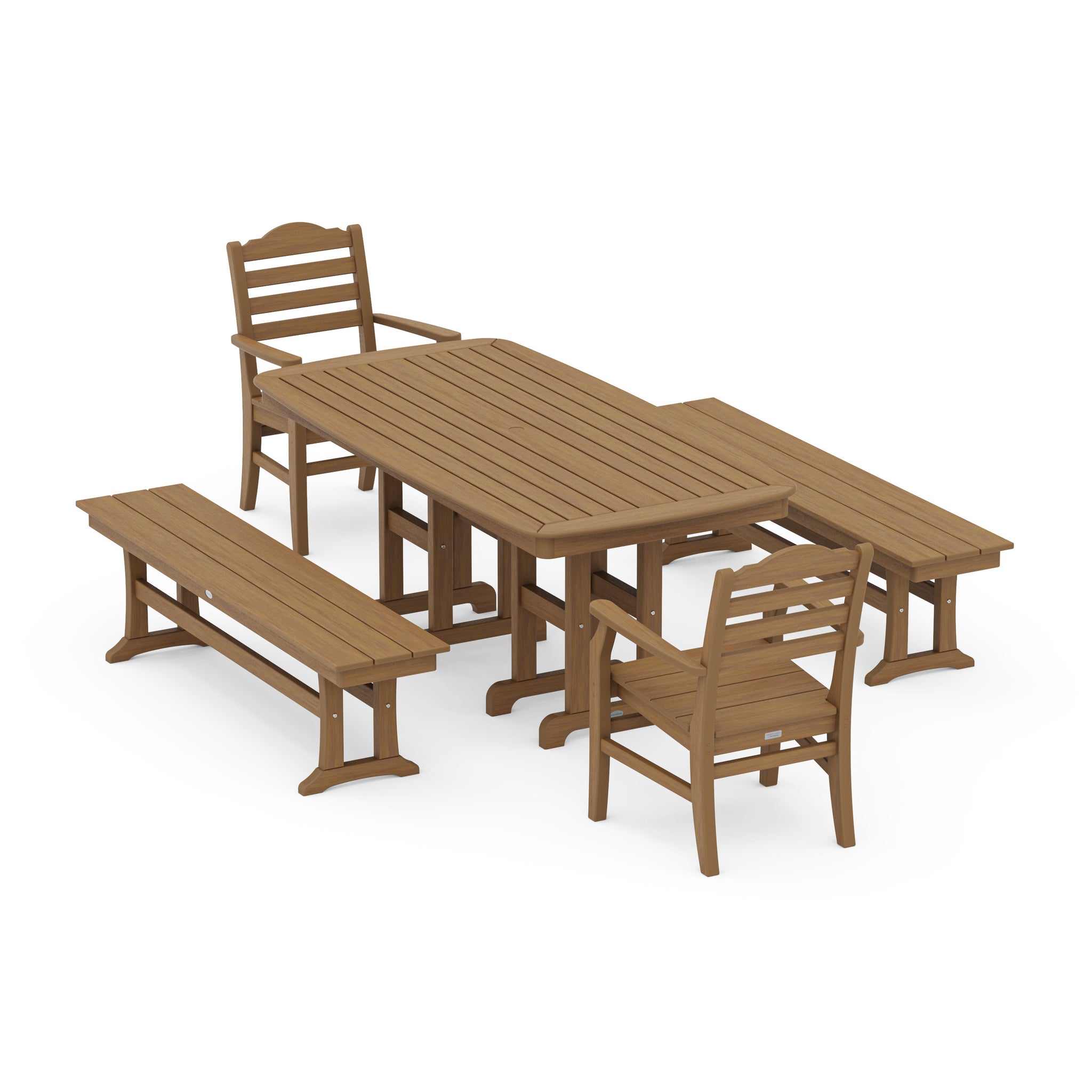 Savannah 5-Piece Dining Set with Benches