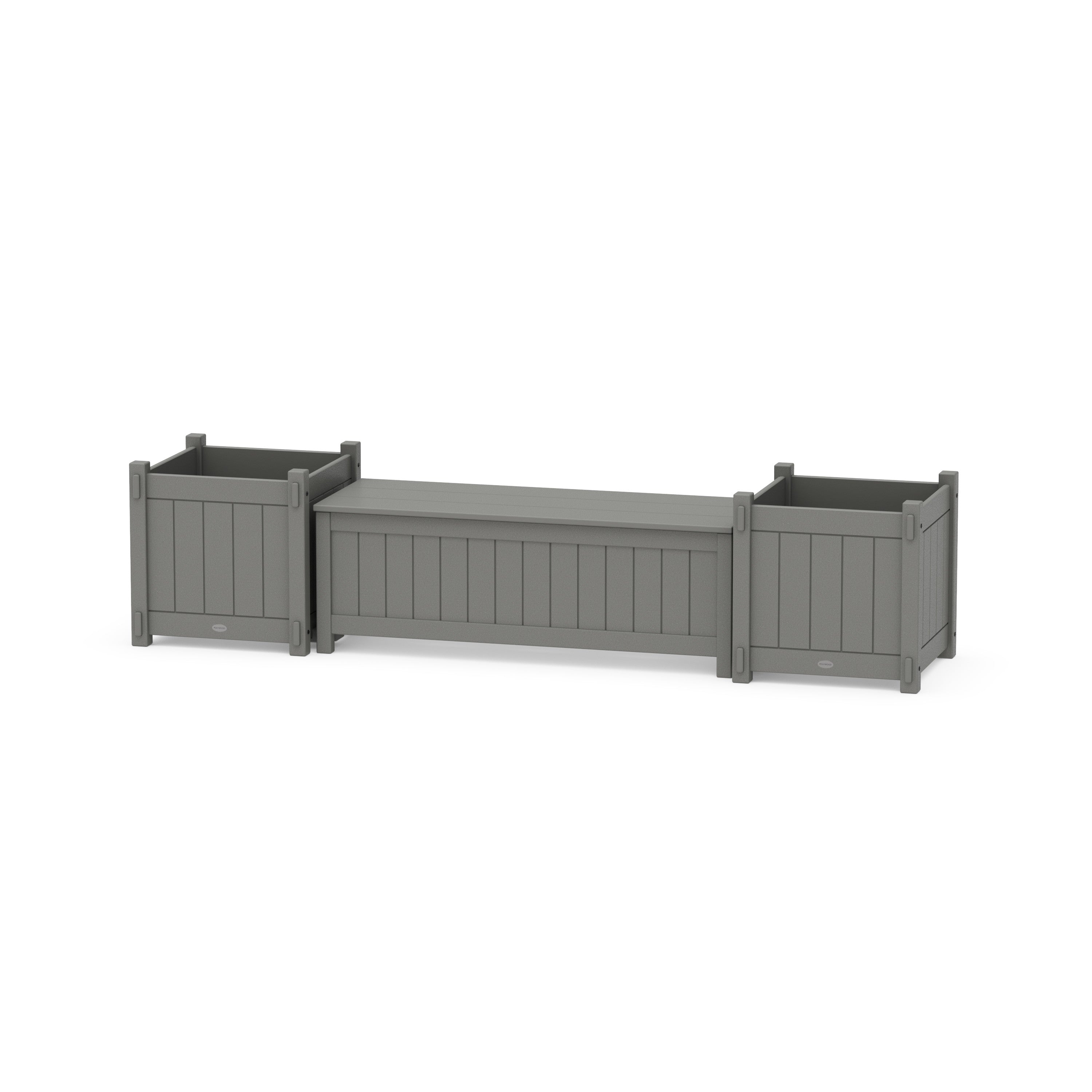 48" Vineyard Straight Planter Storage Bench Set- Large
