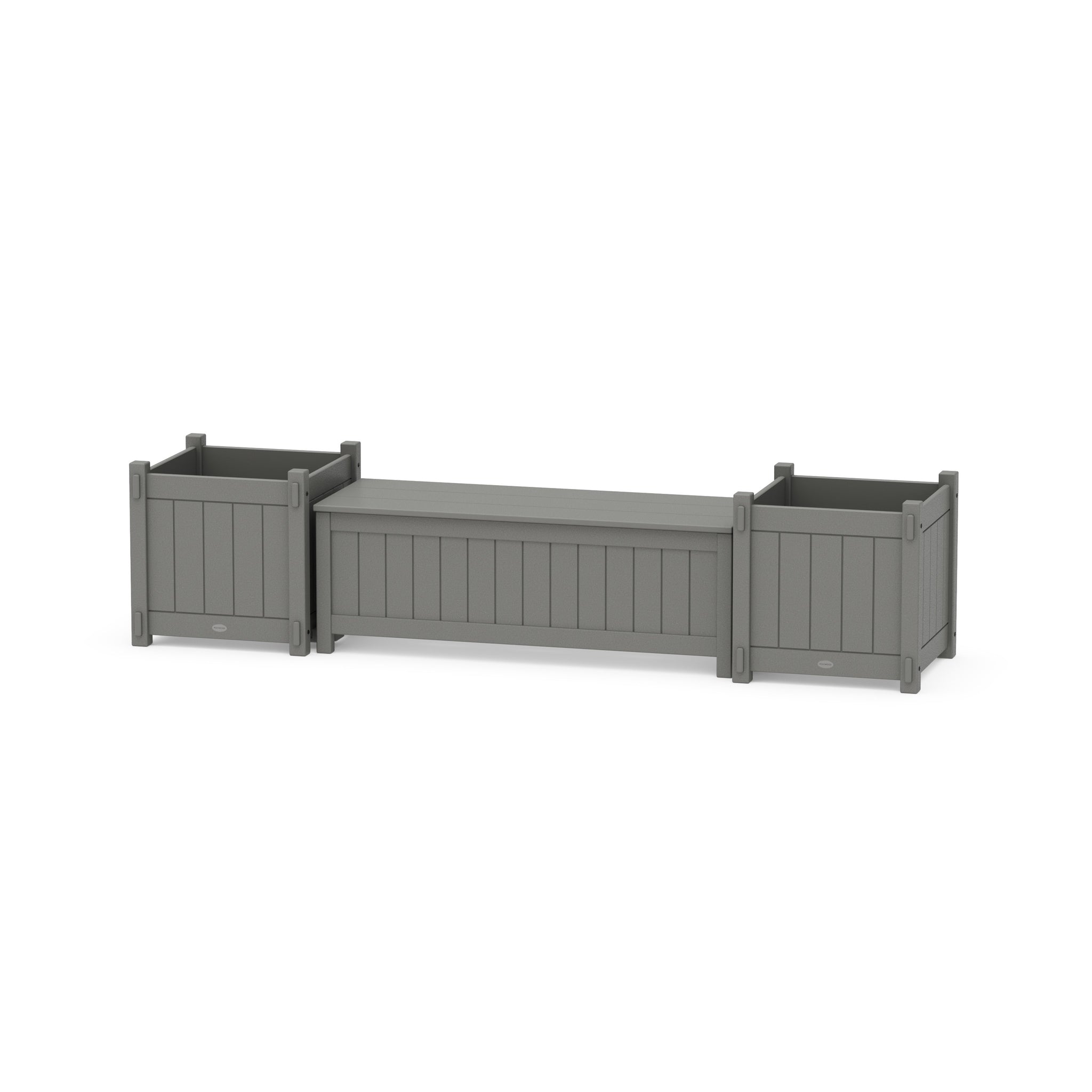 48" Vineyard Straight Planter Storage Bench Set- Large