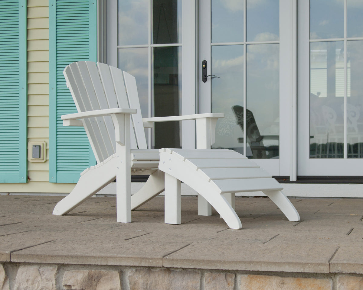 Seashell Adirondack Set with Ottomans