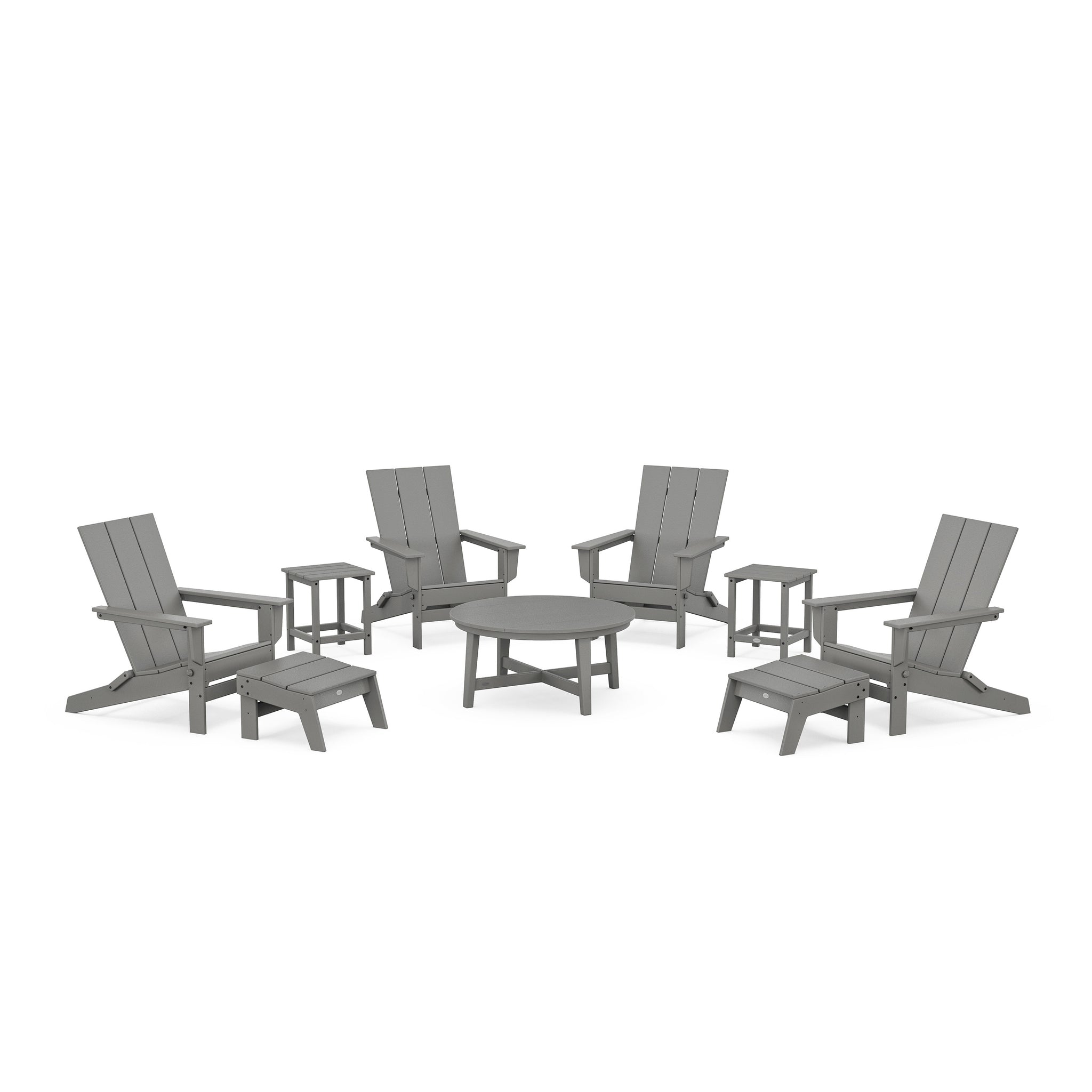 Modern Studio Folding Adirondack 9-Piece Conversation Set