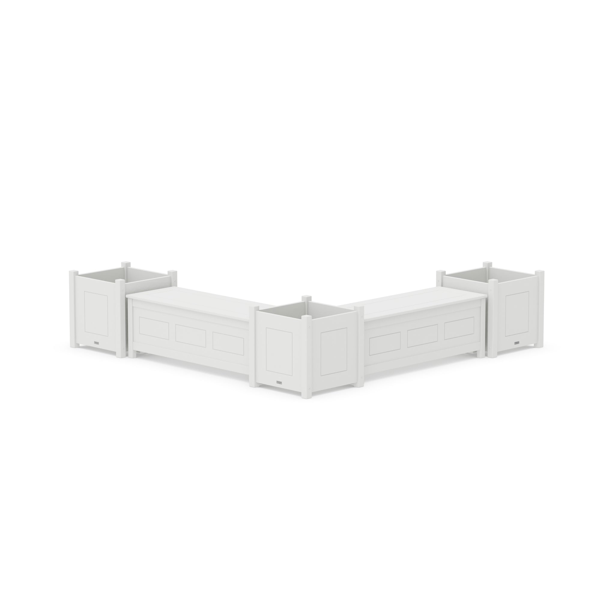 48" Country Living L- Shaped Planter Storage Bench Corner Set- Large