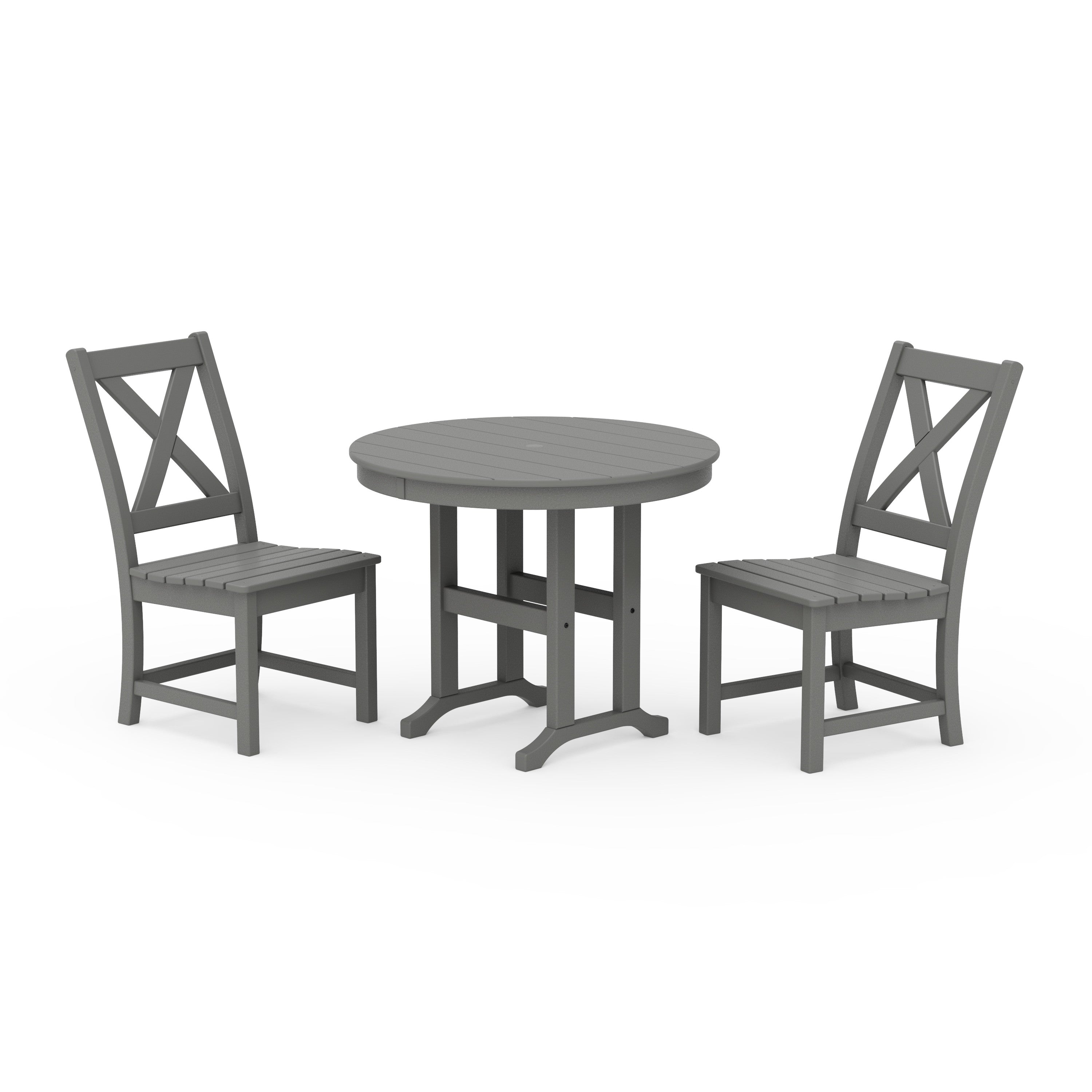 Braxton Side Chair 3-Piece Round Dining Set
