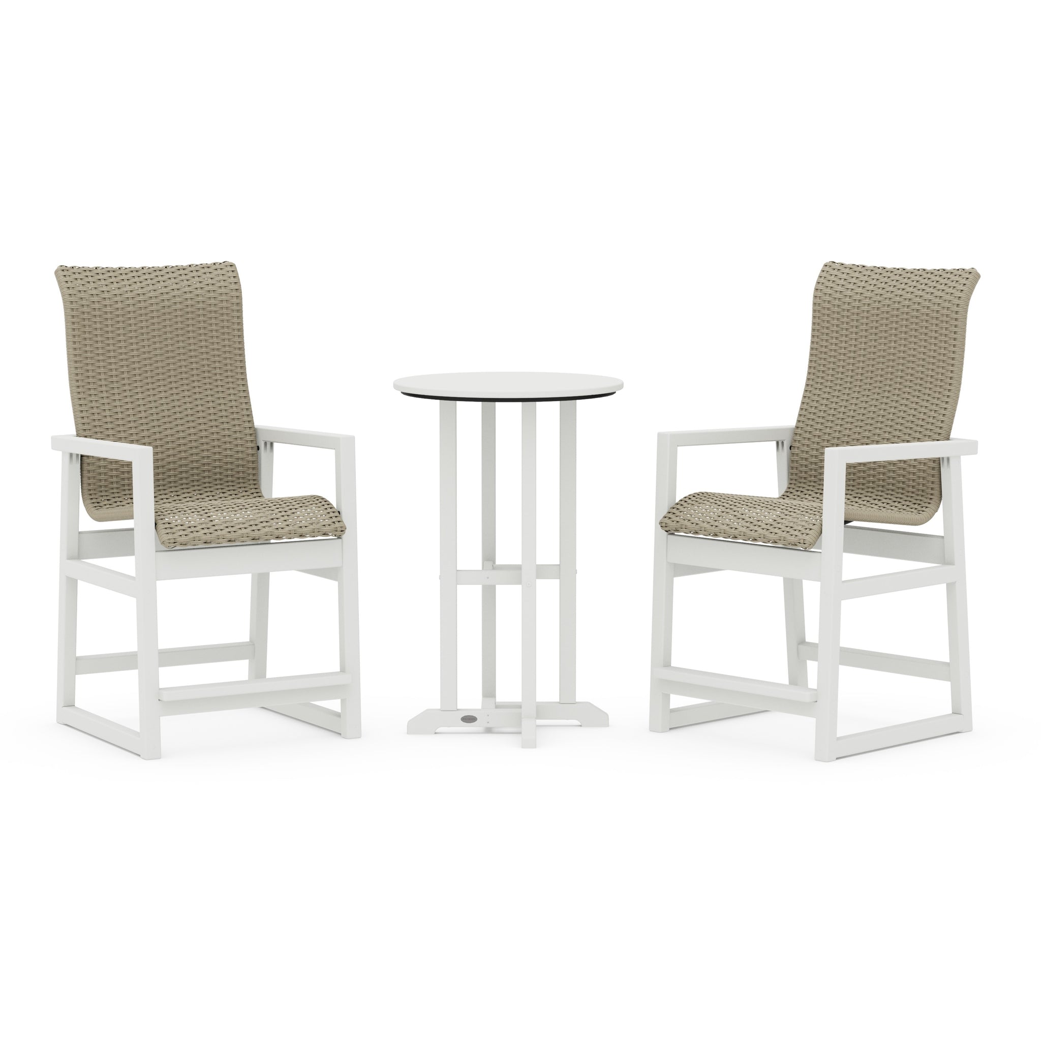 EDGE Woven Highback 3-Piece Farmhouse Counter Set