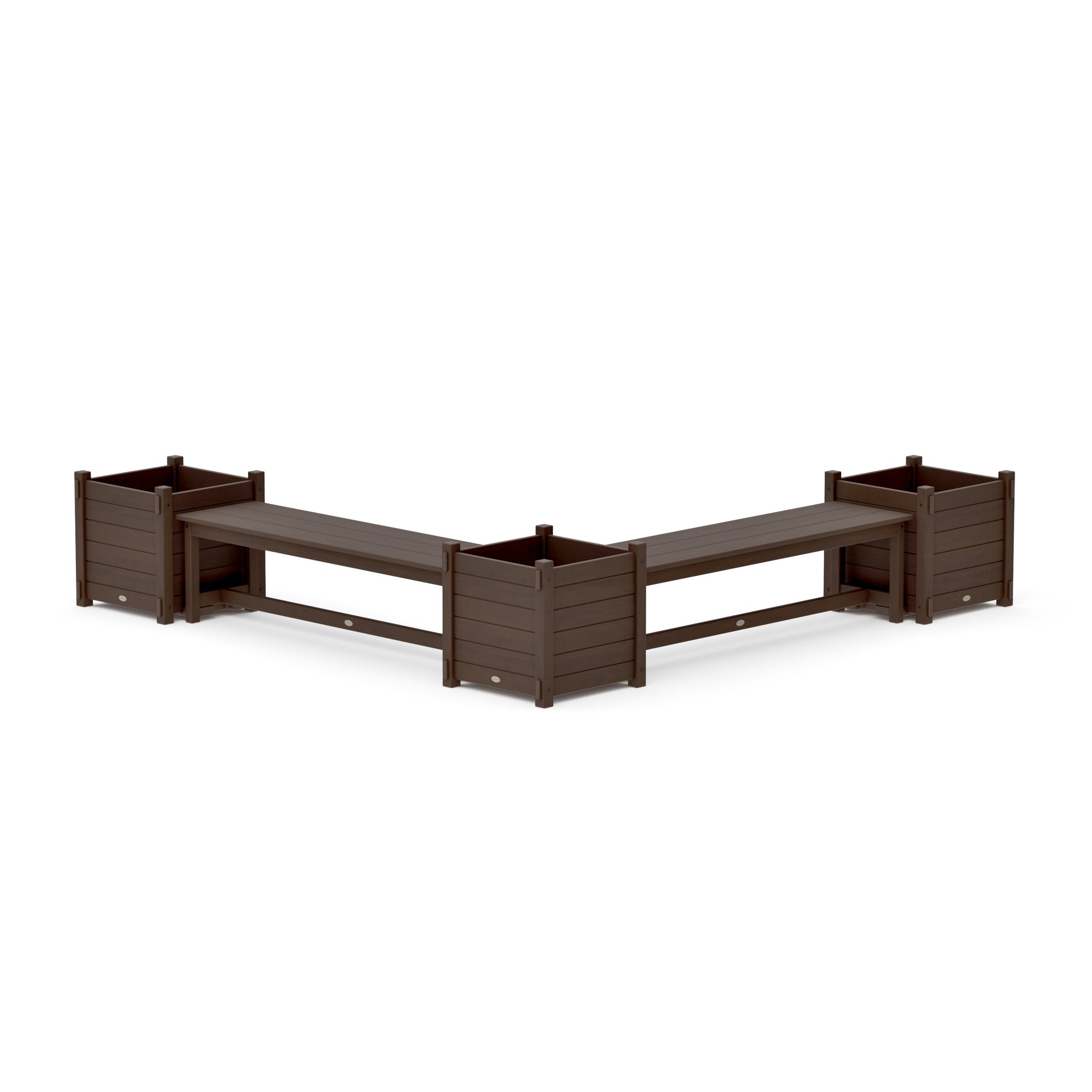 60" Nautical L- Shaped Planter Bench Corner Set - Large