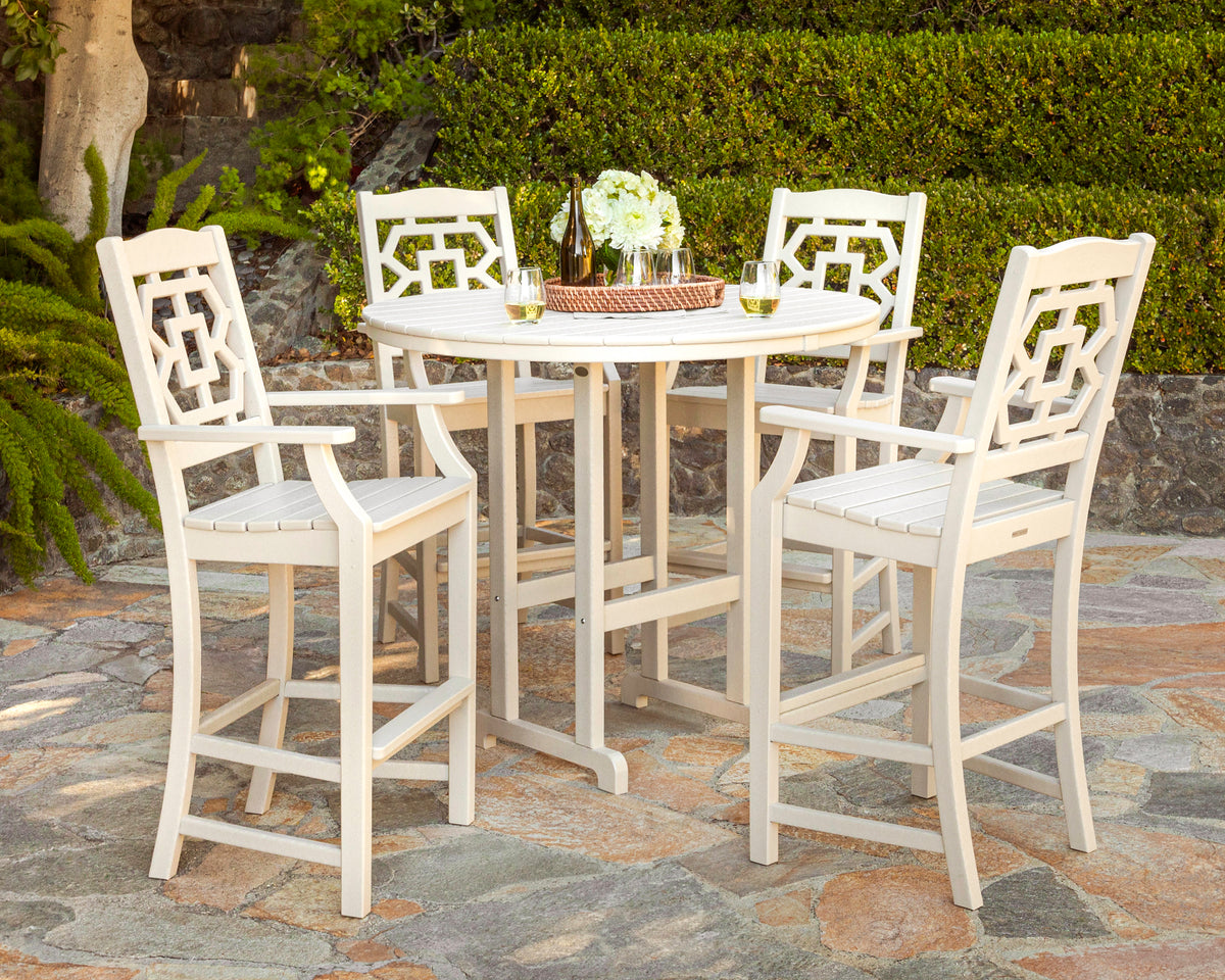 Chinoiserie 5-Piece Round Farmhouse Bar Set