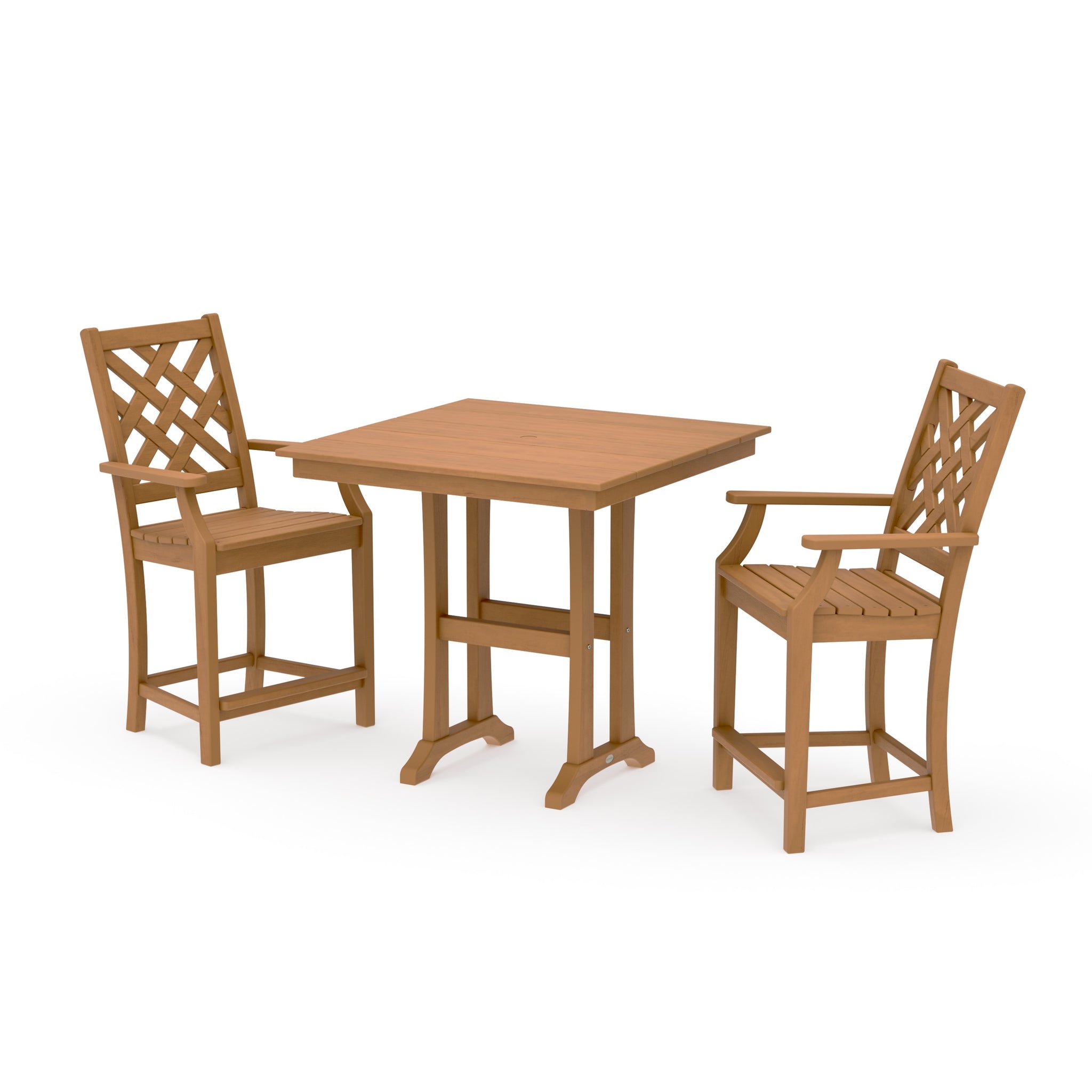Wovendale 3-Piece Farmhouse Counter Set with Trestle Legs
