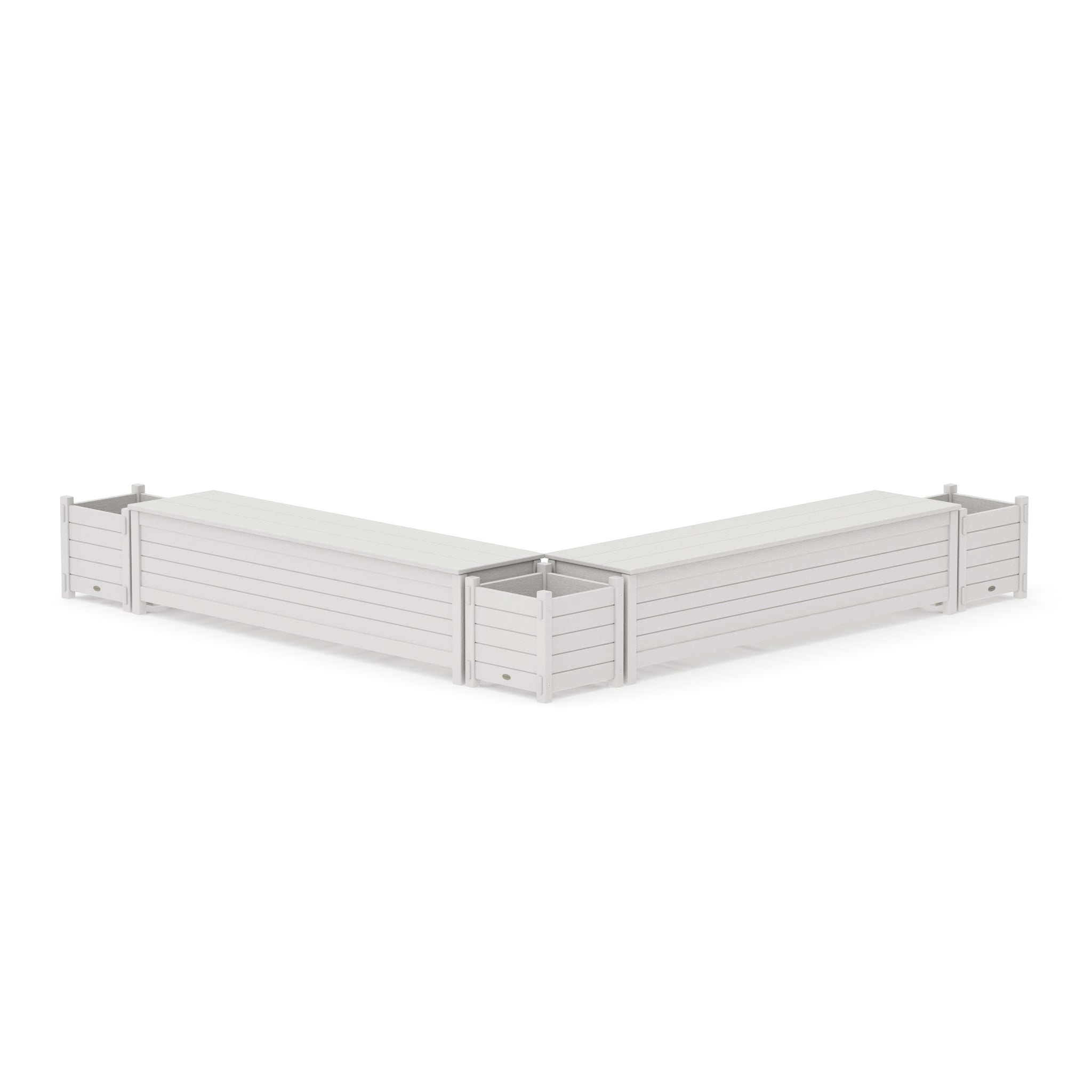 72" Nautical L- Shaped Planter Storage Bench Corner Set