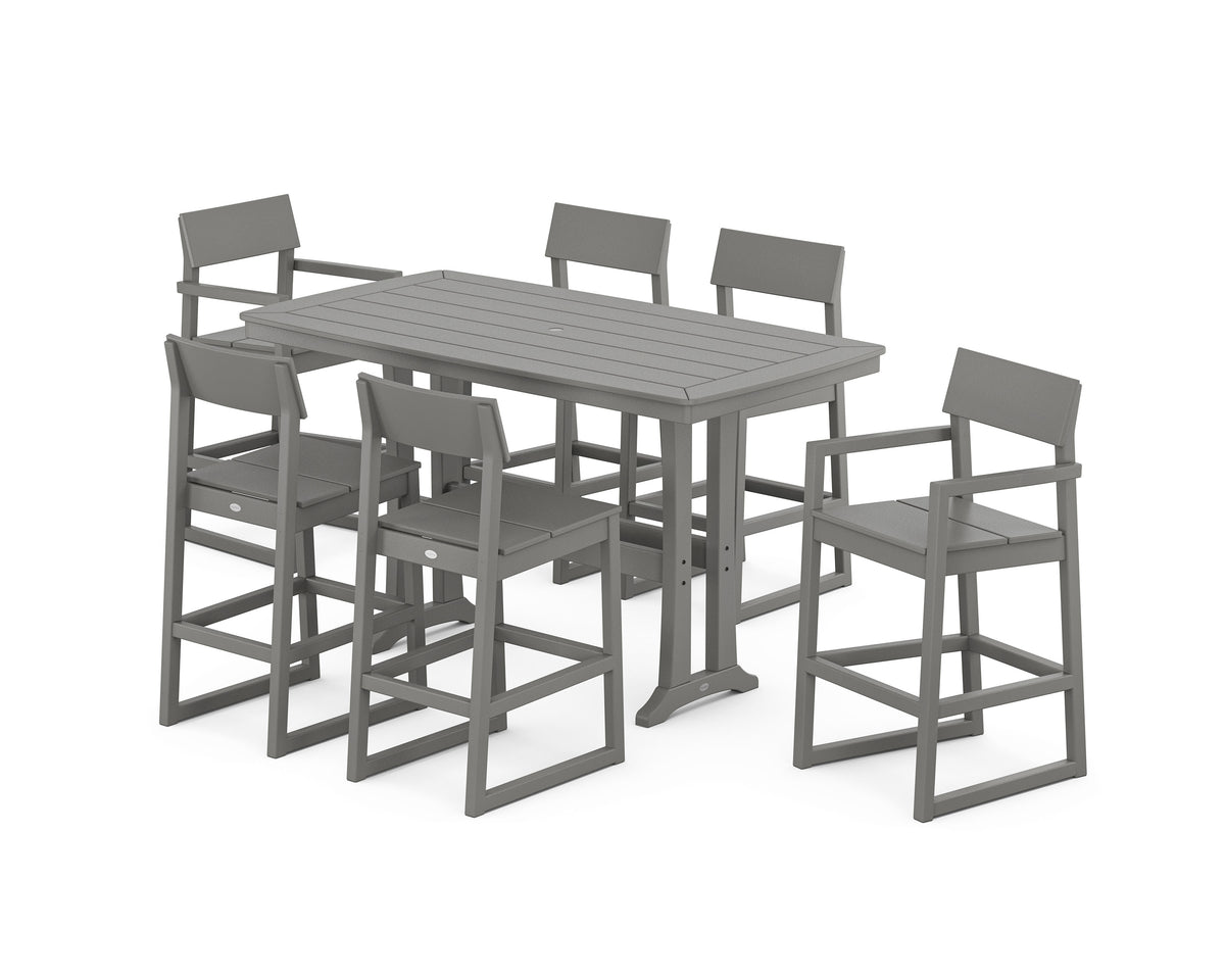 EDGE 7-Piece Bar Set with Trestle Legs
