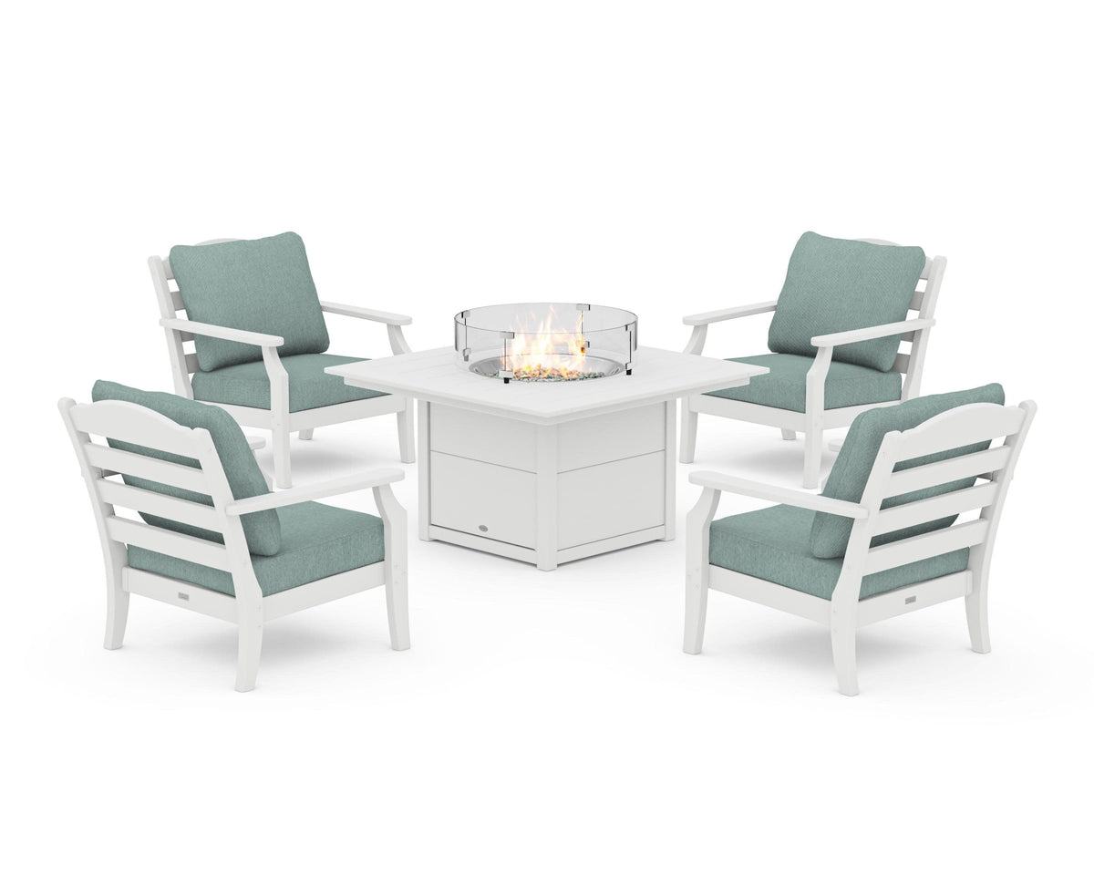 Savannah 5-Piece Deep Seating Set with Fire Pit Table