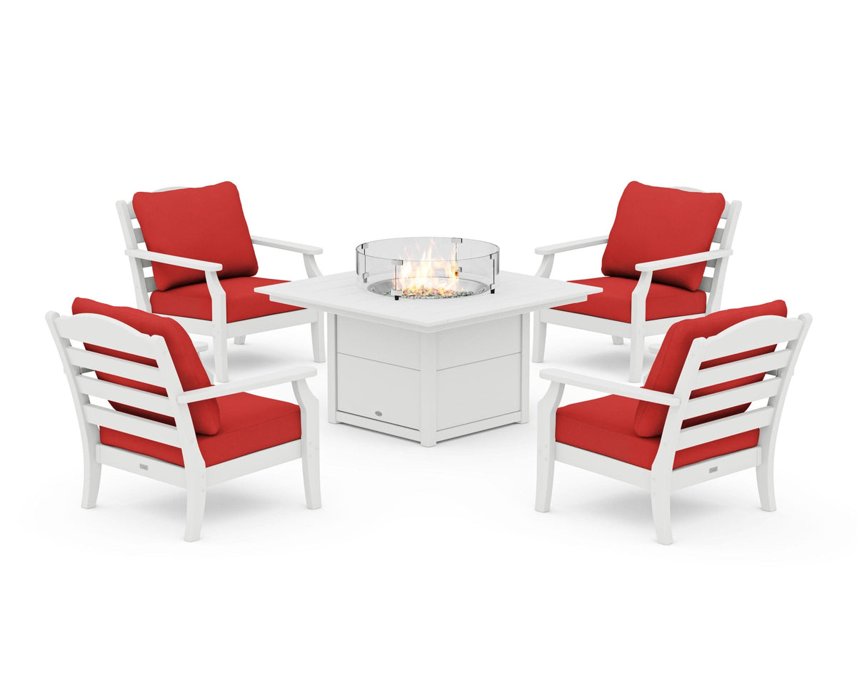 Savannah 5-Piece Deep Seating Set with Fire Pit Table