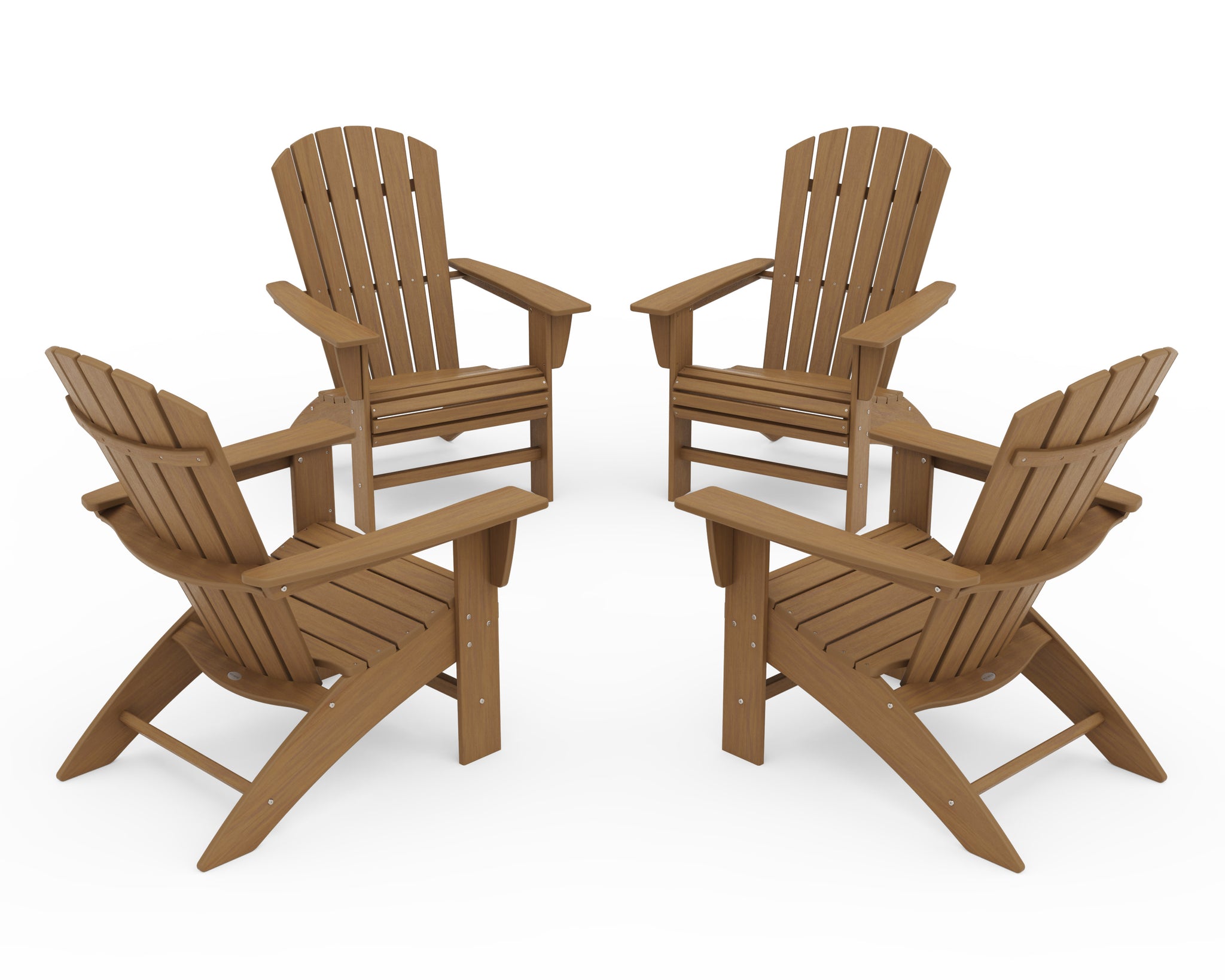 4-Piece Nautical Curveback Adirondack Chair Conversation Set