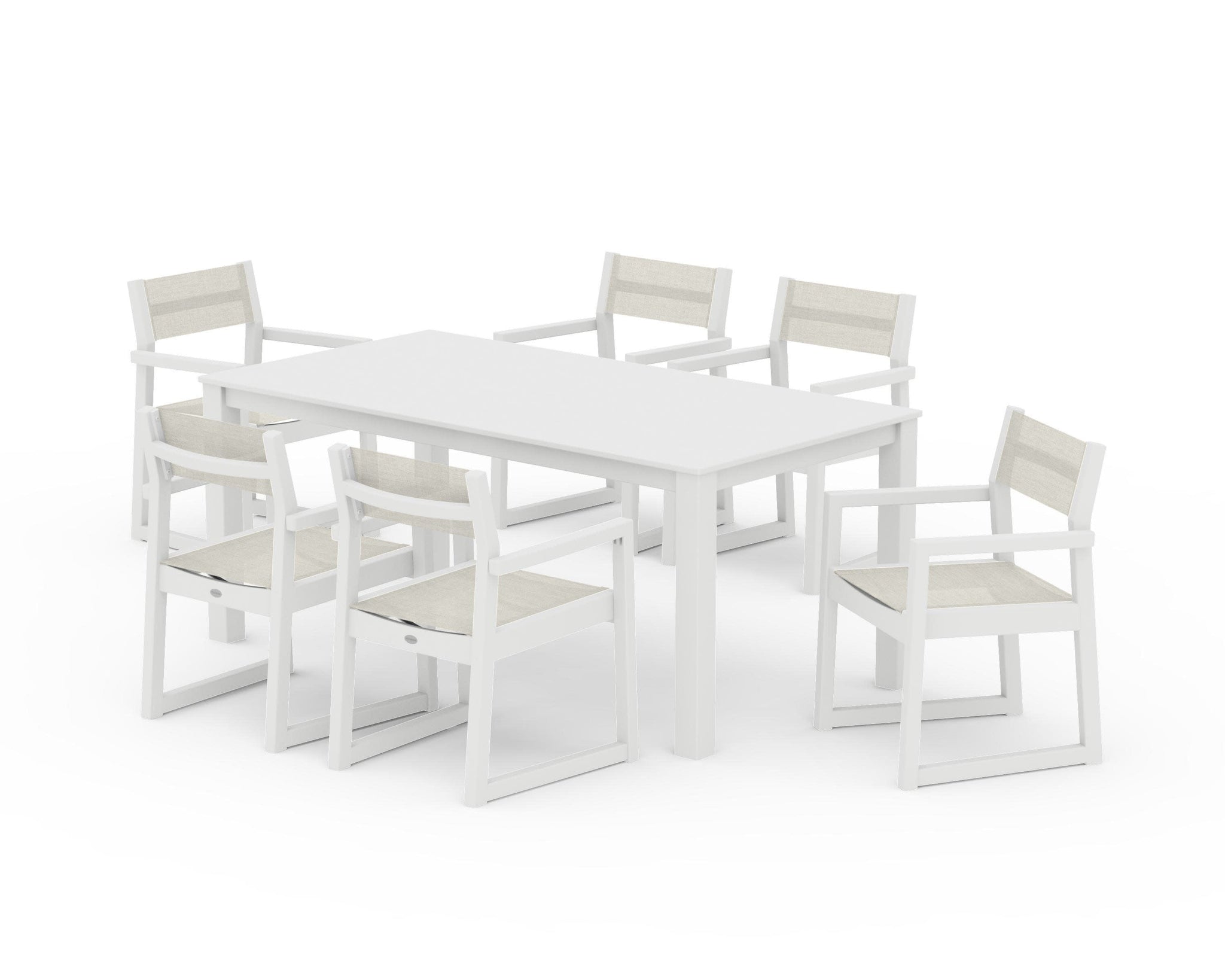 EDGE Sling Arm Chair 7-Piece Parsons Dining Set