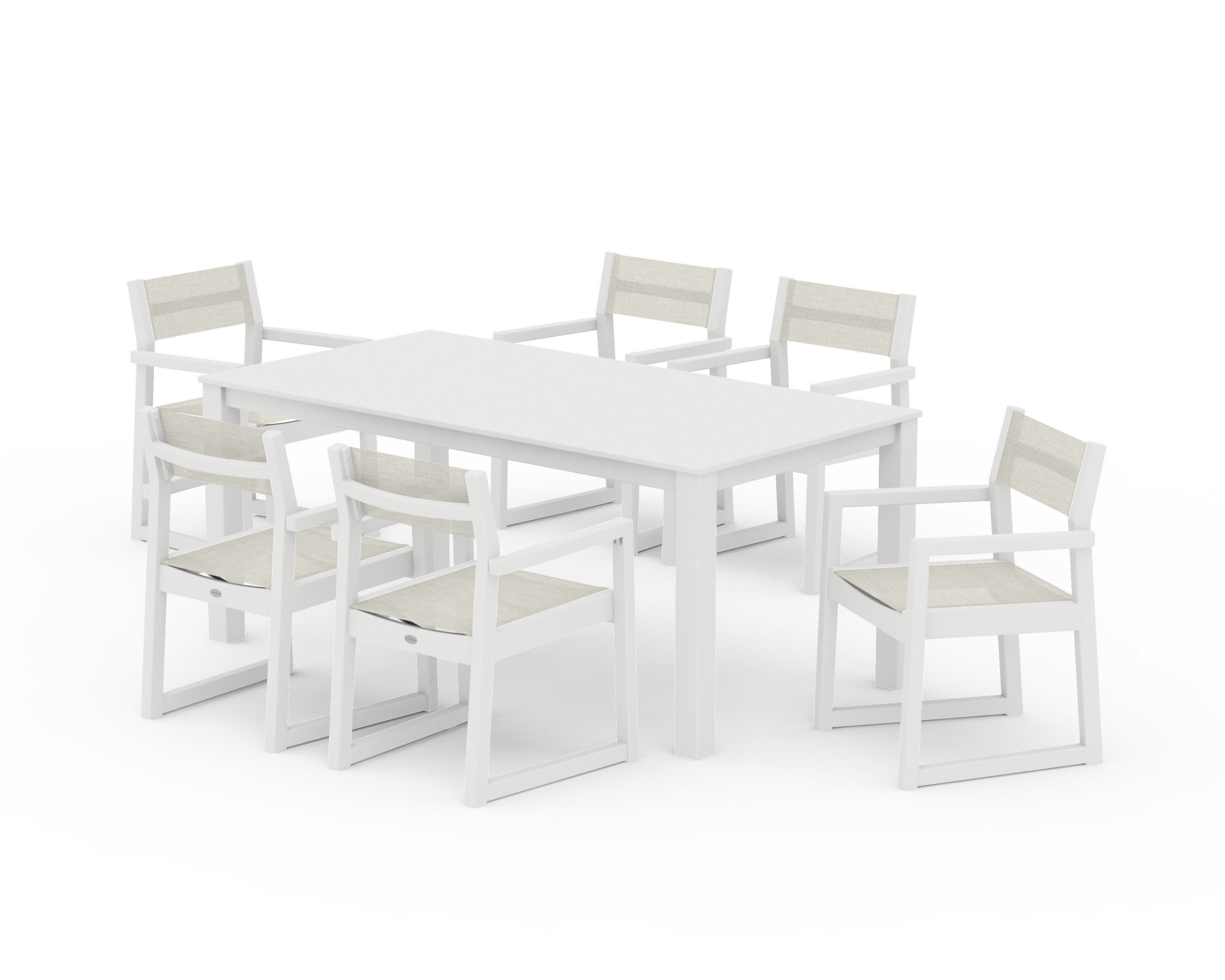 EDGE Sling Arm Chair 7-Piece Parsons Dining Set