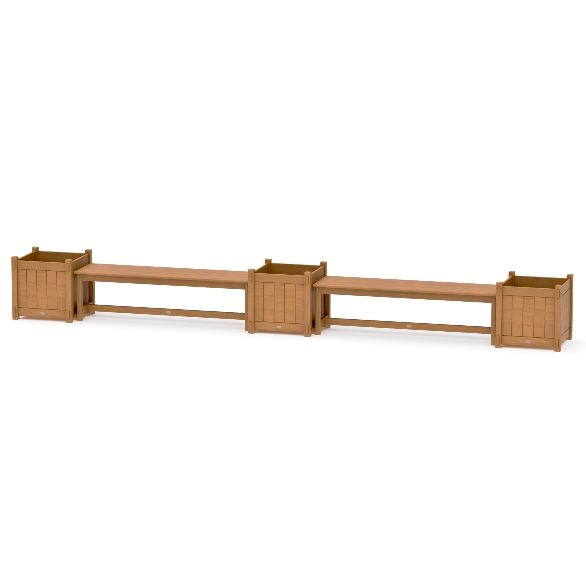60" Vineyard Straight Double Planter Bench Set - Large