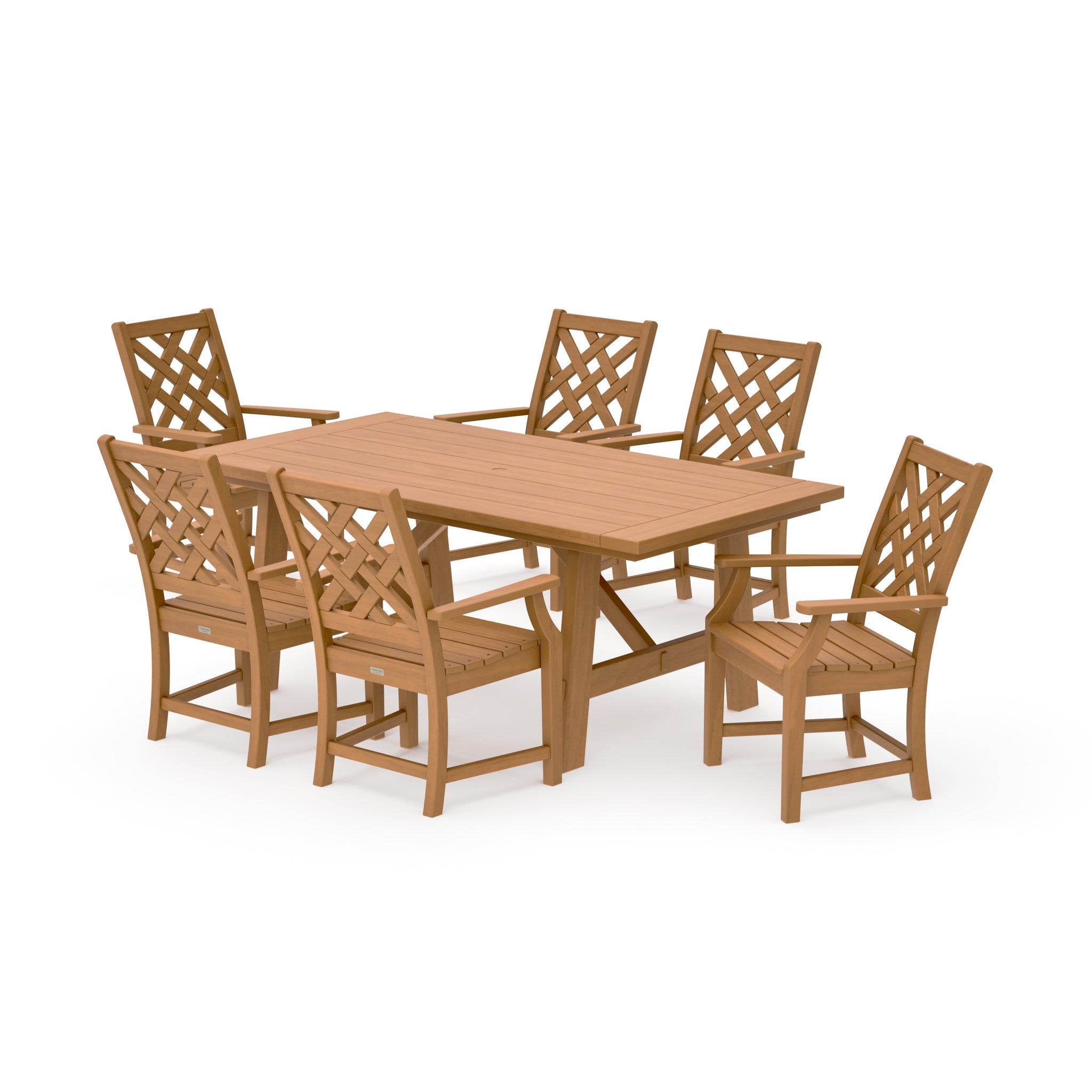 Wovendale Arm Chair 7-Piece Rustic Farmhouse Dining Set