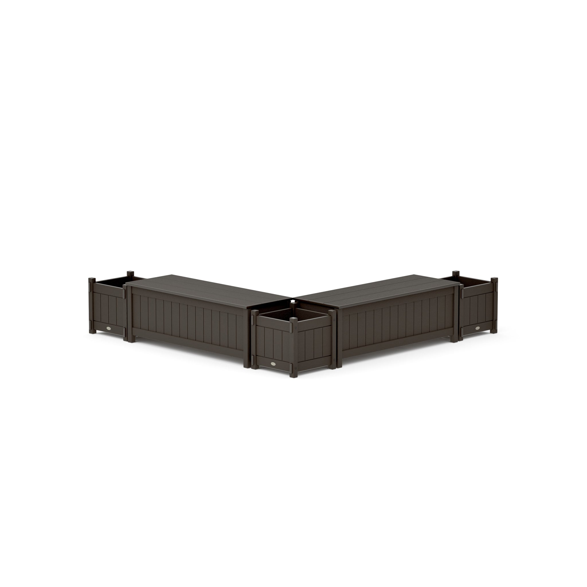 48" Vineyard L- Shaped Planter Storage Bench Corner Set