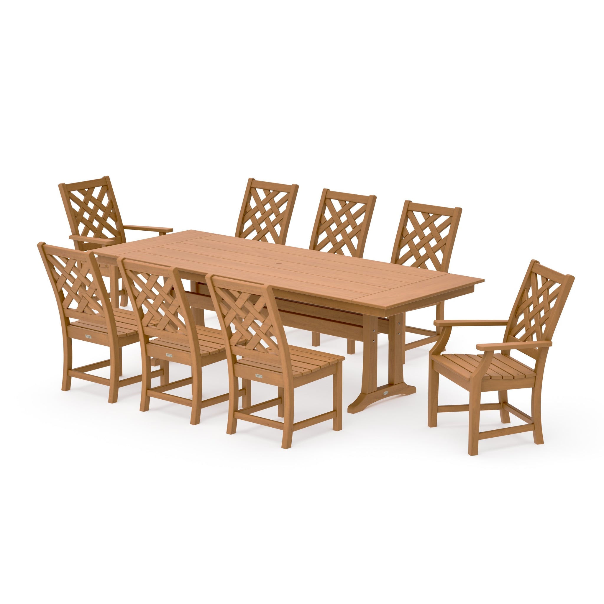 Wovendale 9-Piece Farmhouse Dining Set with Trestle Legs