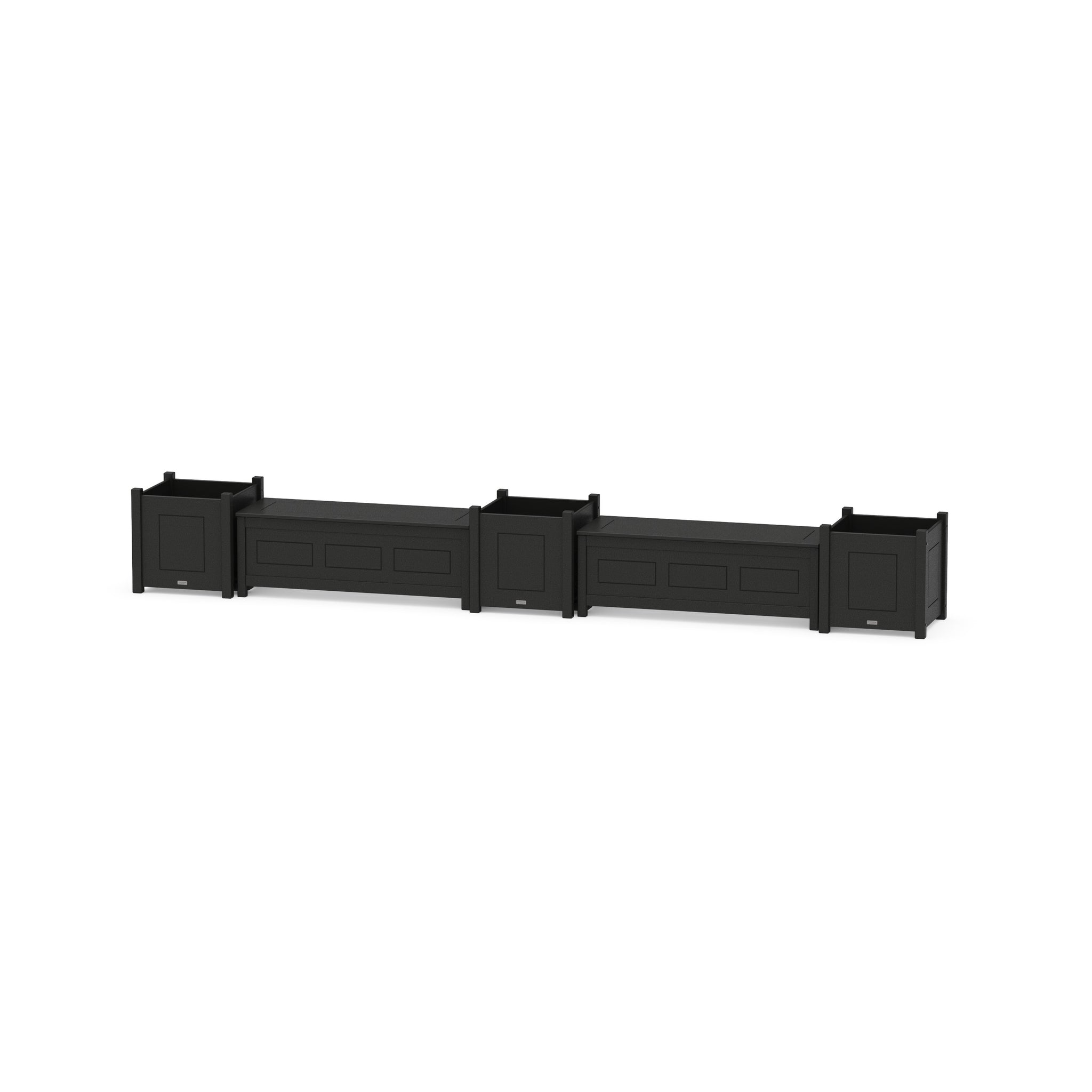 48" Country Living Straight Double Planter Storage Bench Set- Large