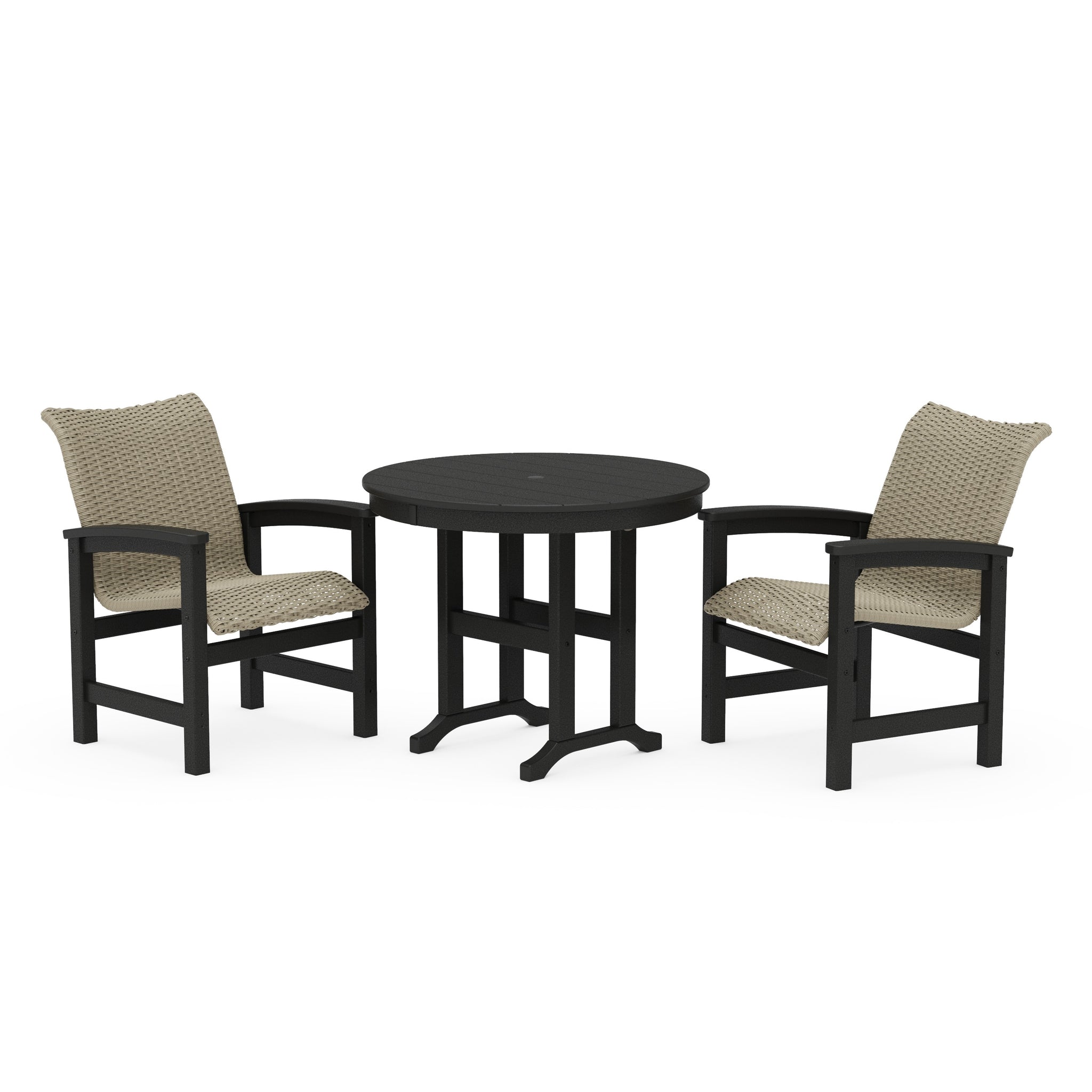 Coastal Woven 3-Piece Farmhouse Dining Set