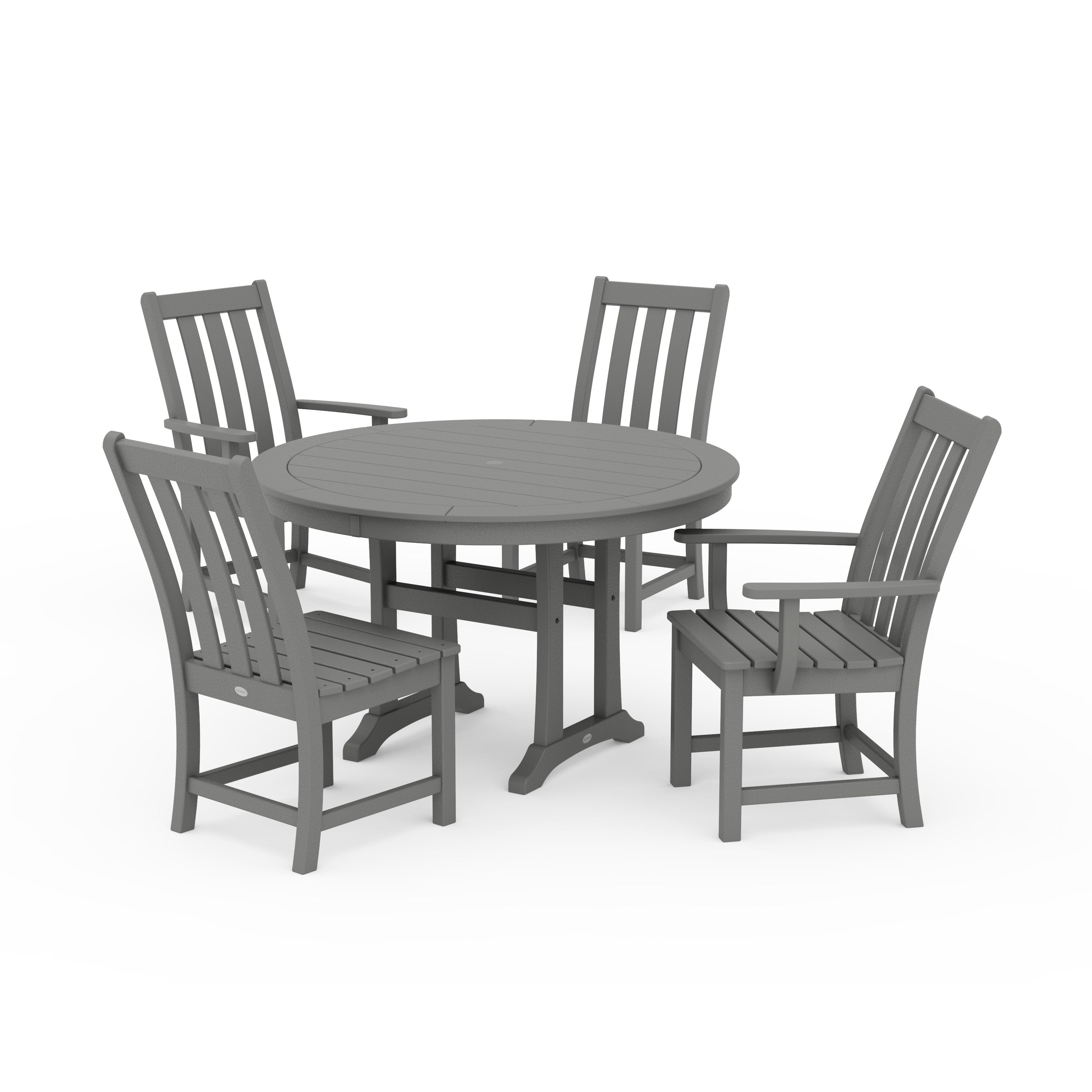 Vineyard 5-Piece Nautical Trestle Dining Set
