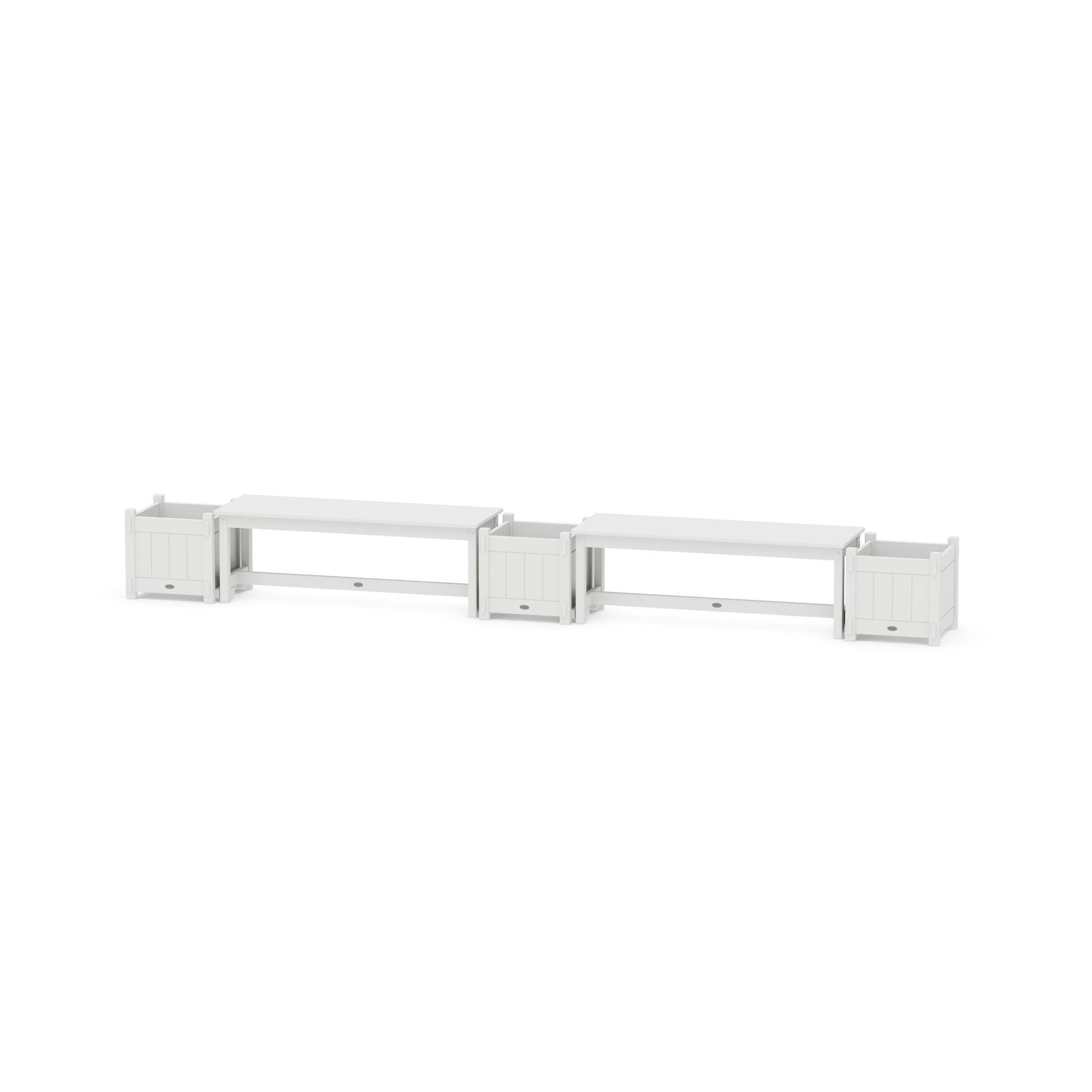 48" Vineyard Straight Double Planter Bench Set