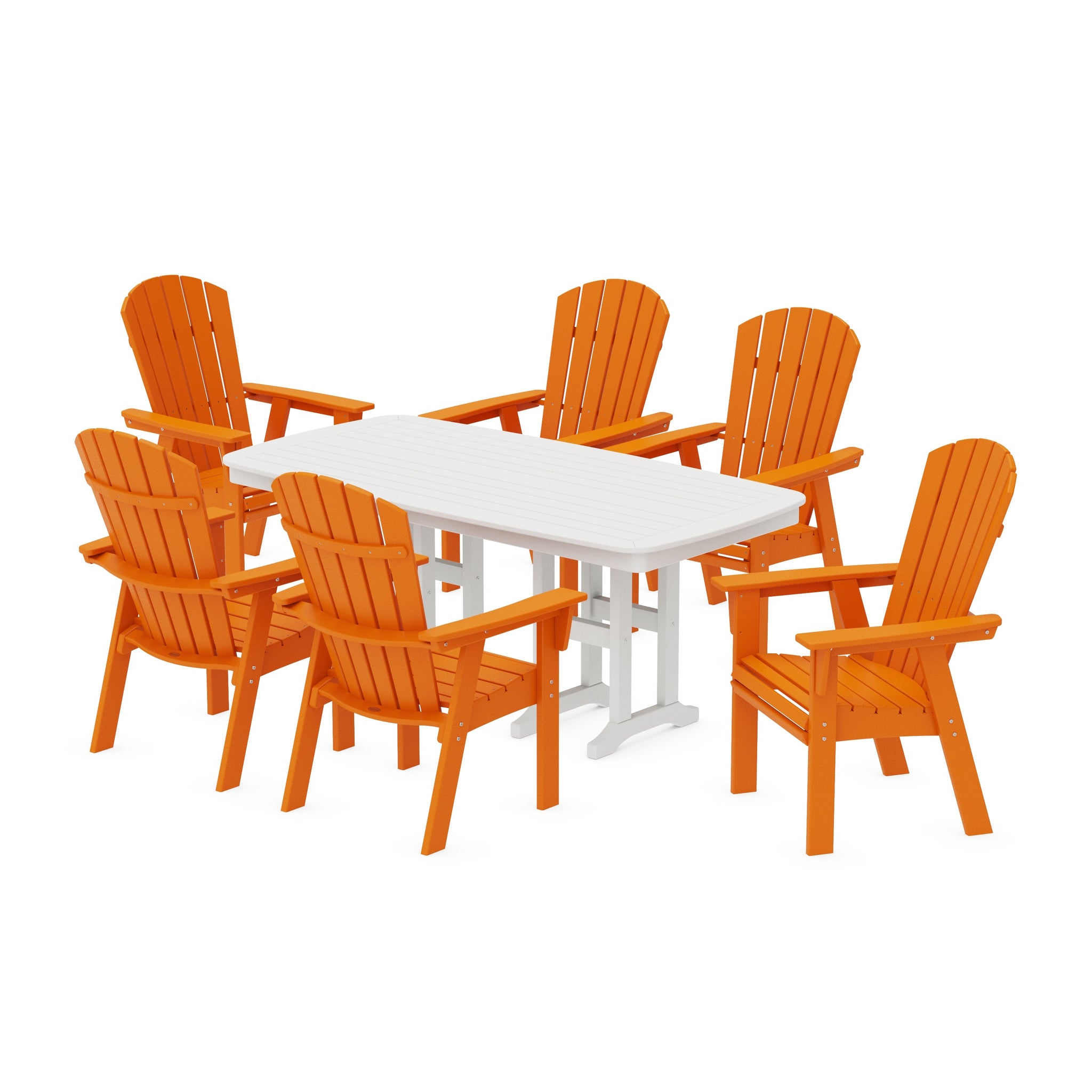Nautical Curveback Adirondack 7-Piece Dining Set