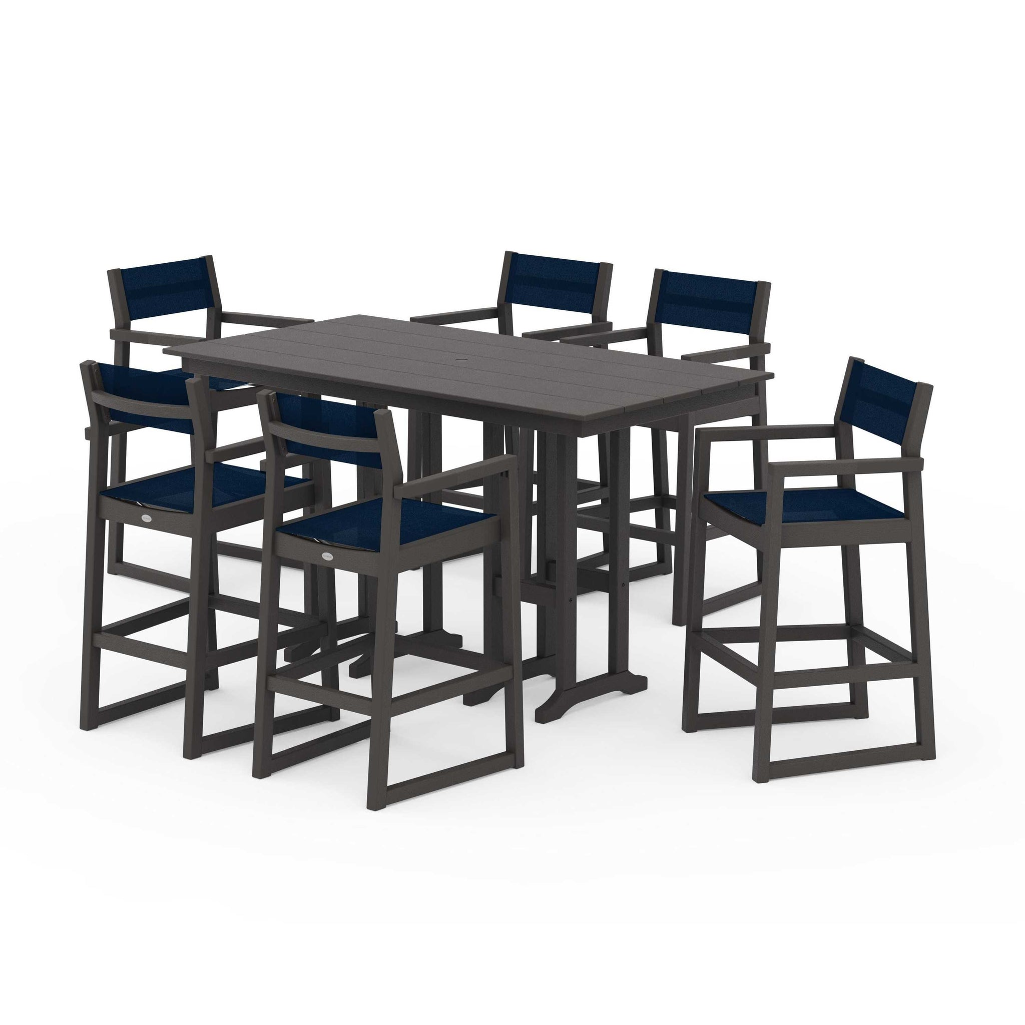 EDGE Sling Arm Chair 7-Piece Farmhouse Bar Set