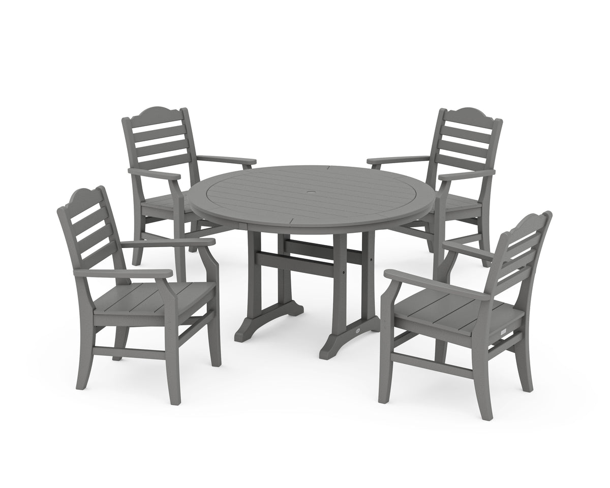 Savannah 5-Piece Round Dining Set with Trestle Legs