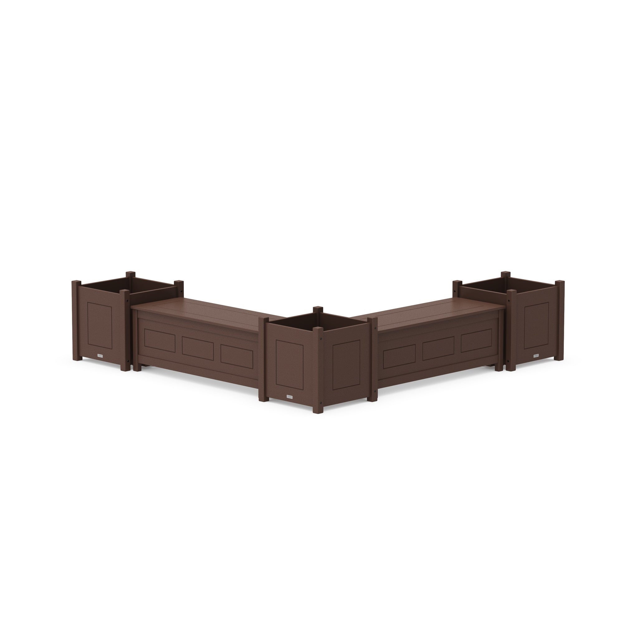 48" Country Living L- Shaped Planter Storage Bench Corner Set- Large
