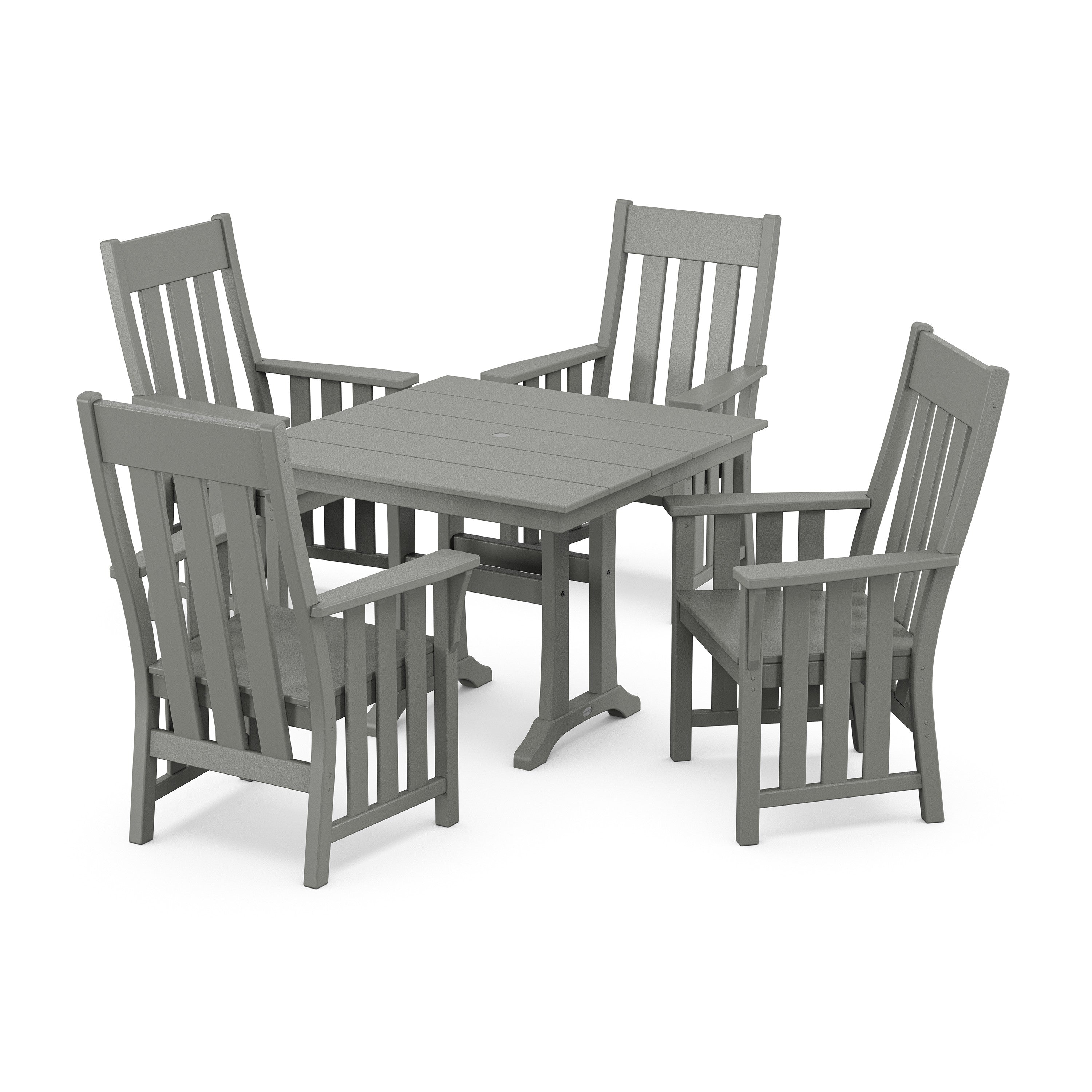 Acadia 5-Piece Farmhouse Dining Set with Trestle Legs
