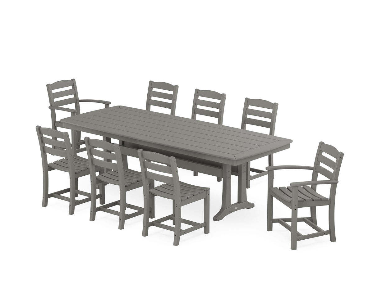 La Casa Café 9-Piece Dining Set with Trestle Legs