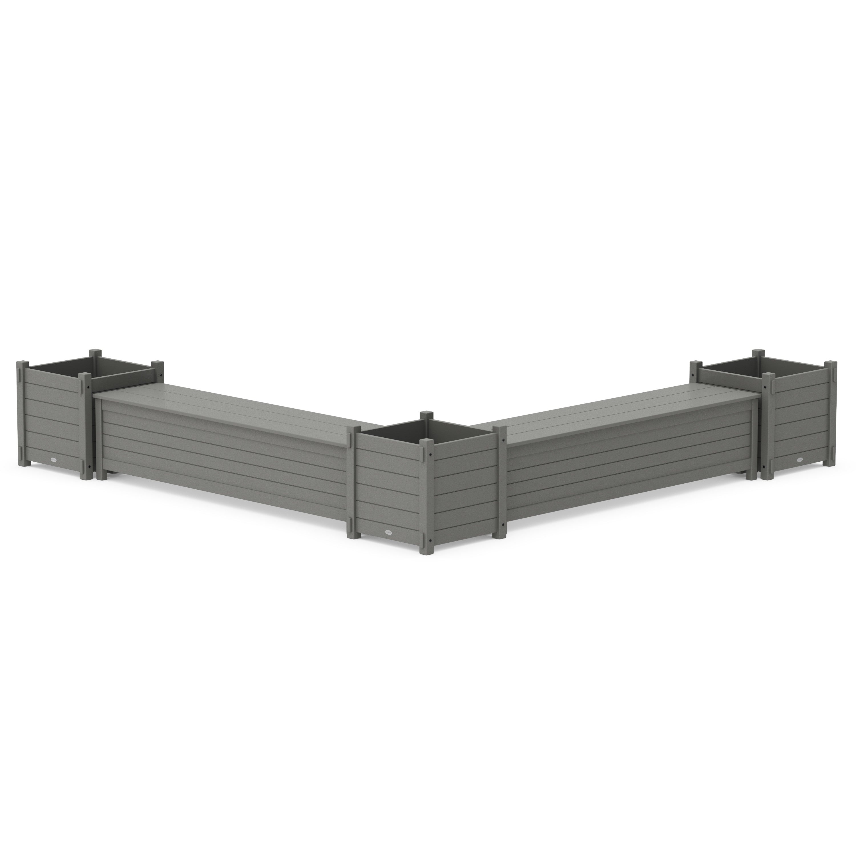 72" Nautical L- Shaped Planter Storage Bench Corner Set- Large