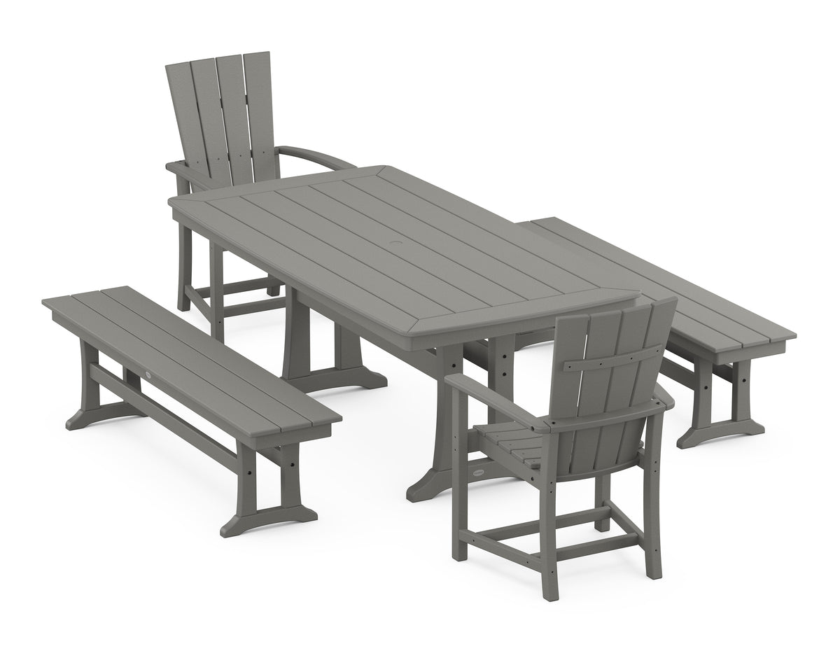 Quattro 5-Piece Dining Set with Trestle Legs