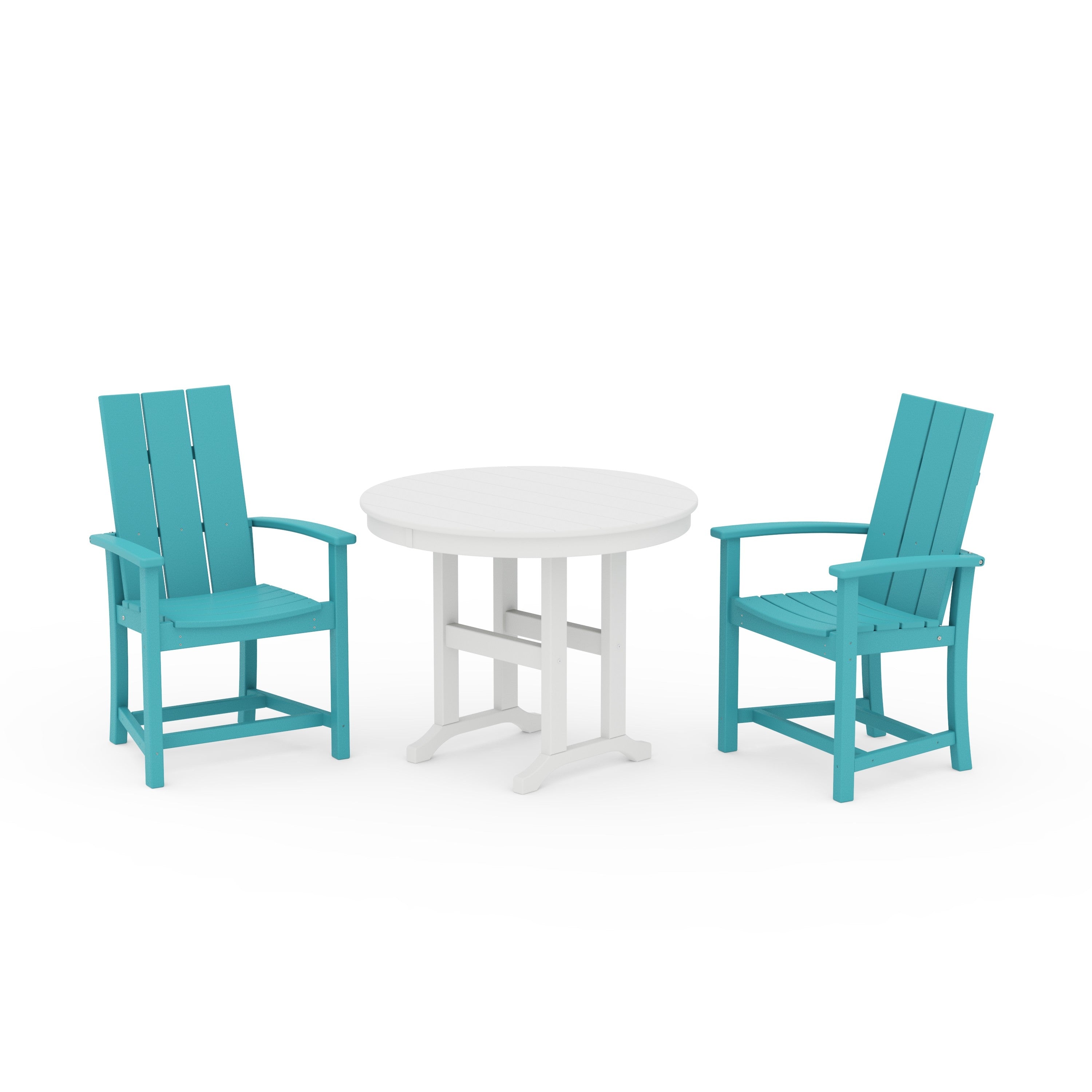 Modern Adirondack 3-Piece Round Farmhouse Dining Set