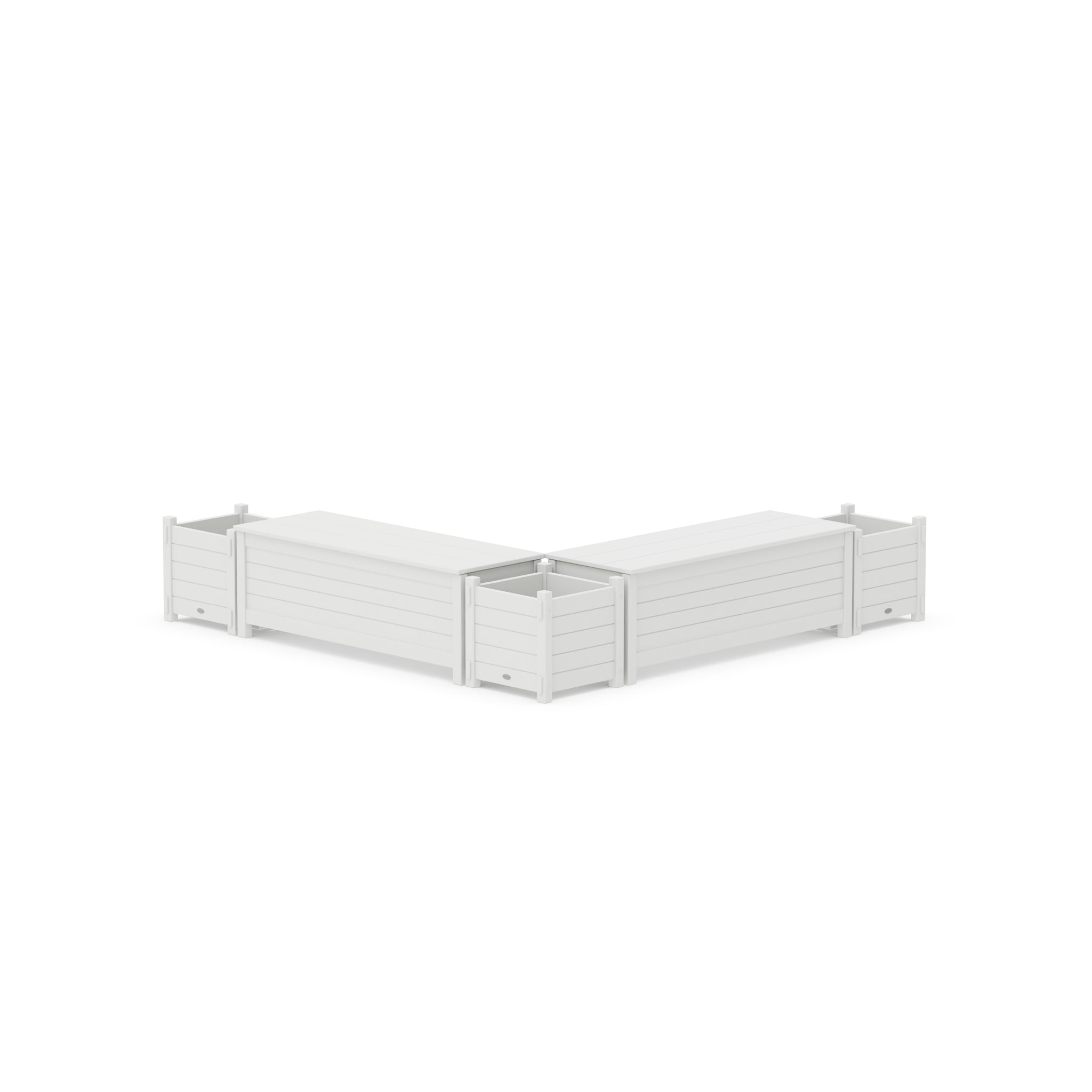 48" Nautical L- Shaped Planter Storage Bench Corner Set
