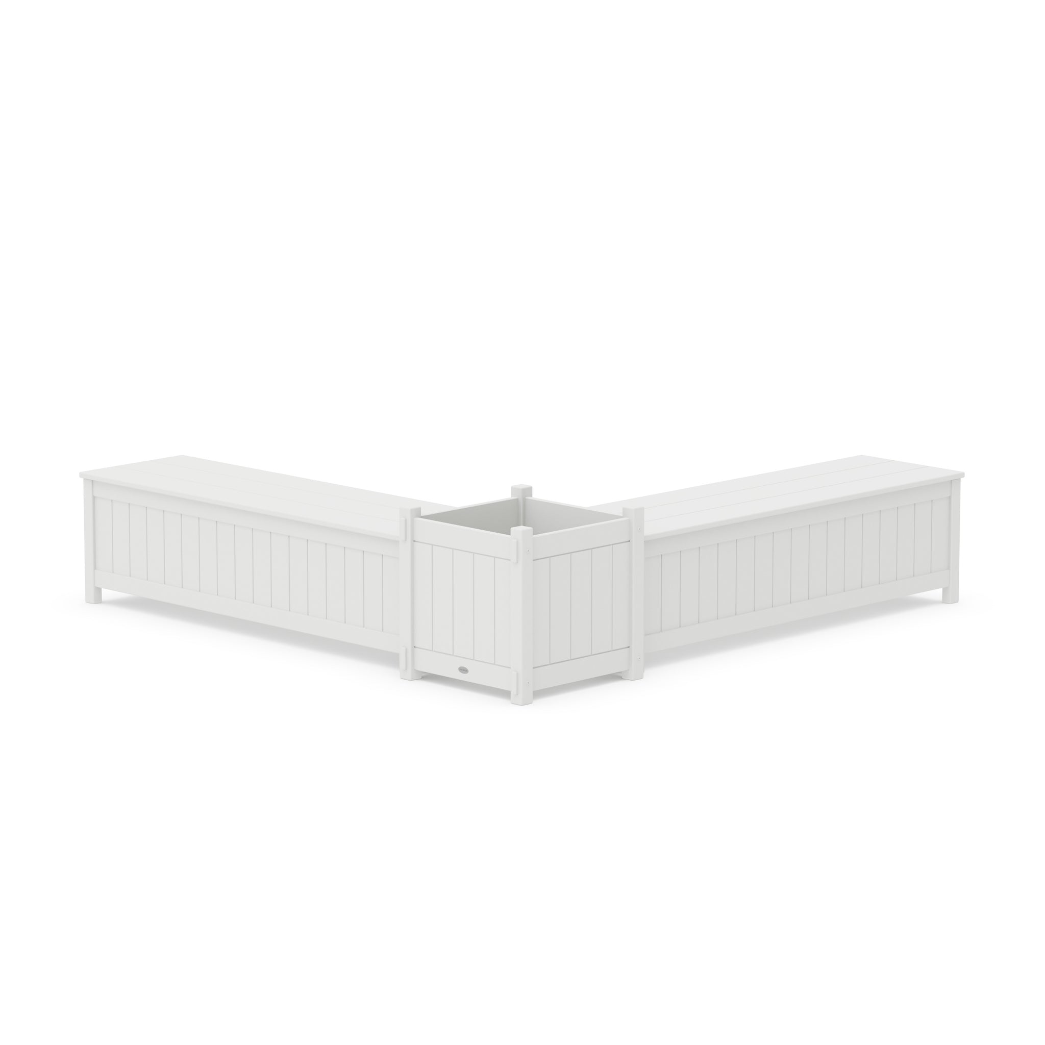 60" Vineyard L- Shaped Planter Storage Bench Set- Large