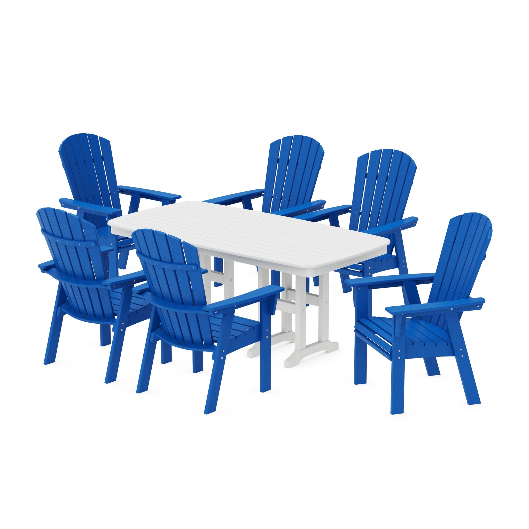 Nautical Curveback Adirondack 7-Piece Dining Set