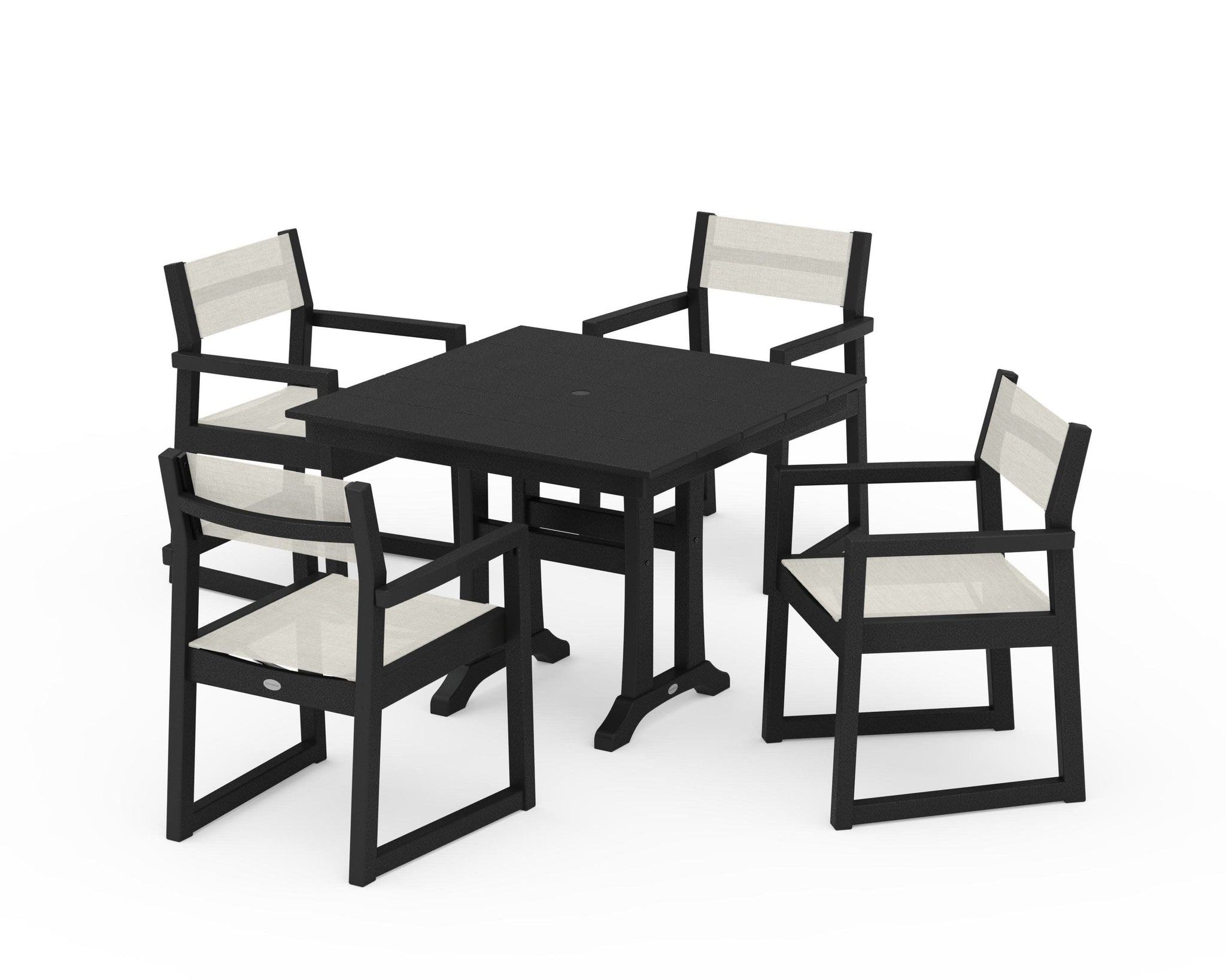 EDGE Sling 5-Piece Farmhouse Dining Set with Trestle Legs