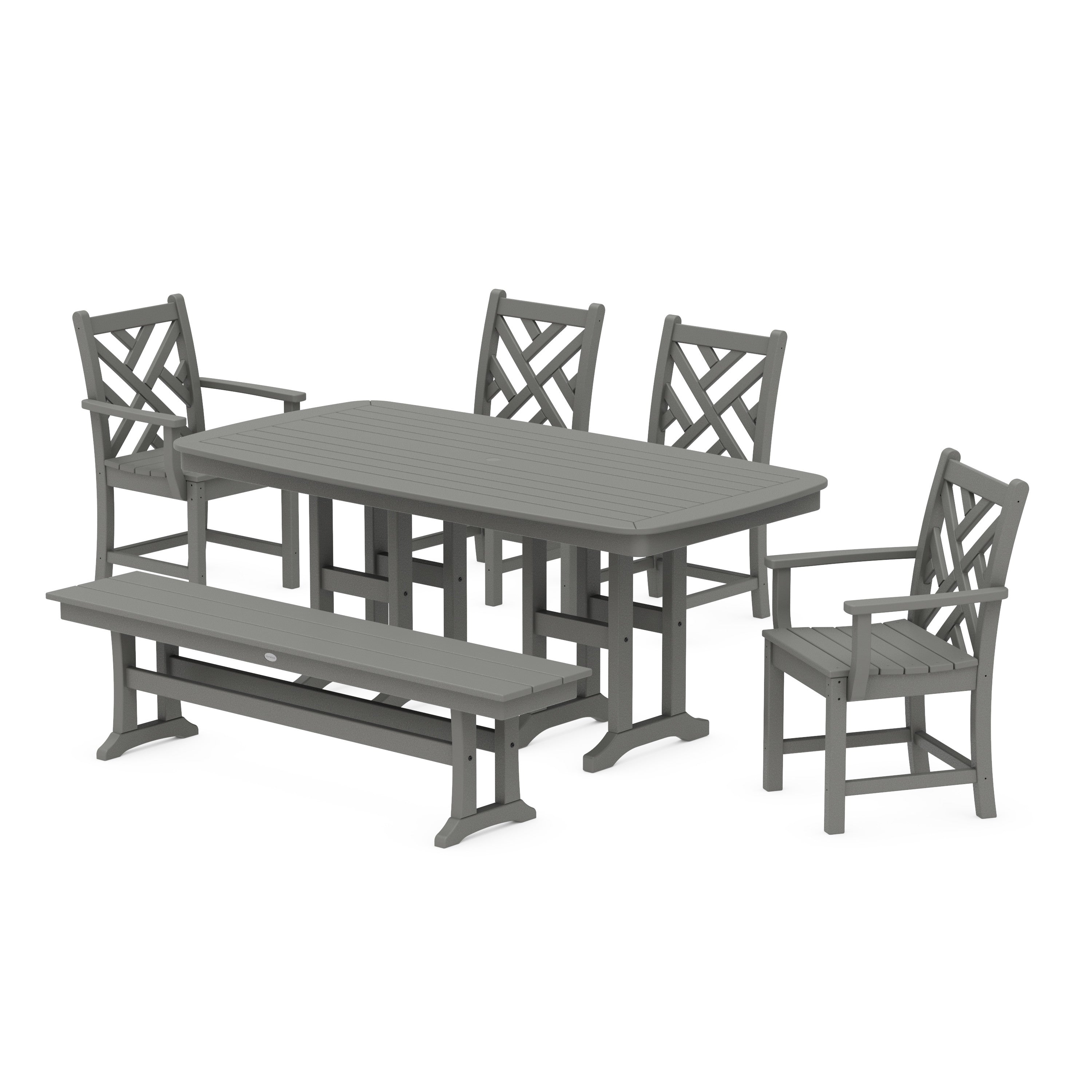 Chippendale 6-Piece Dining Set with Bench