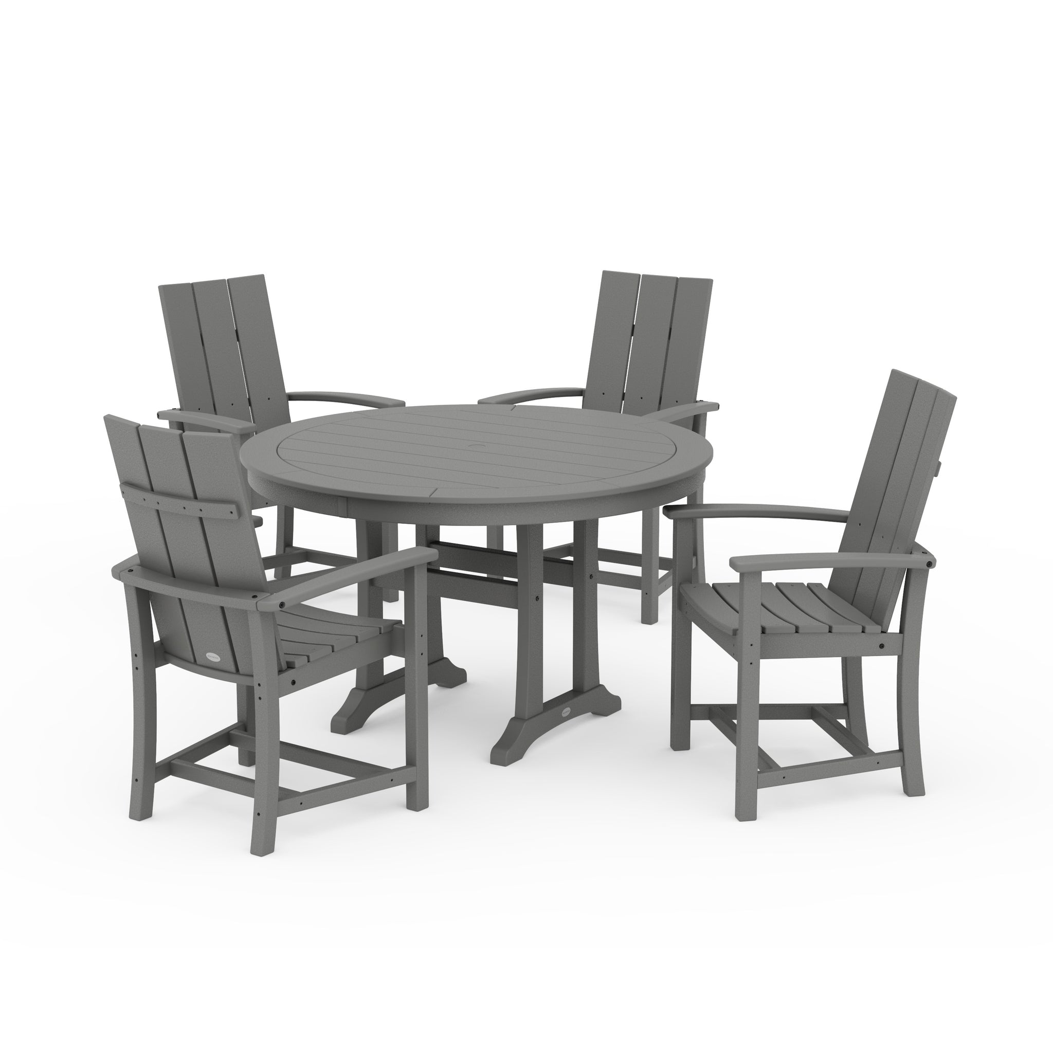 Modern Adirondack 5-Piece Round Dining Set with Trestle Legs