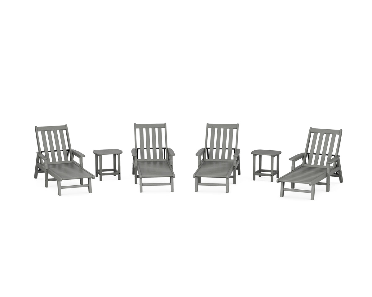 Vineyard 6-Piece Chaise with Arms Set