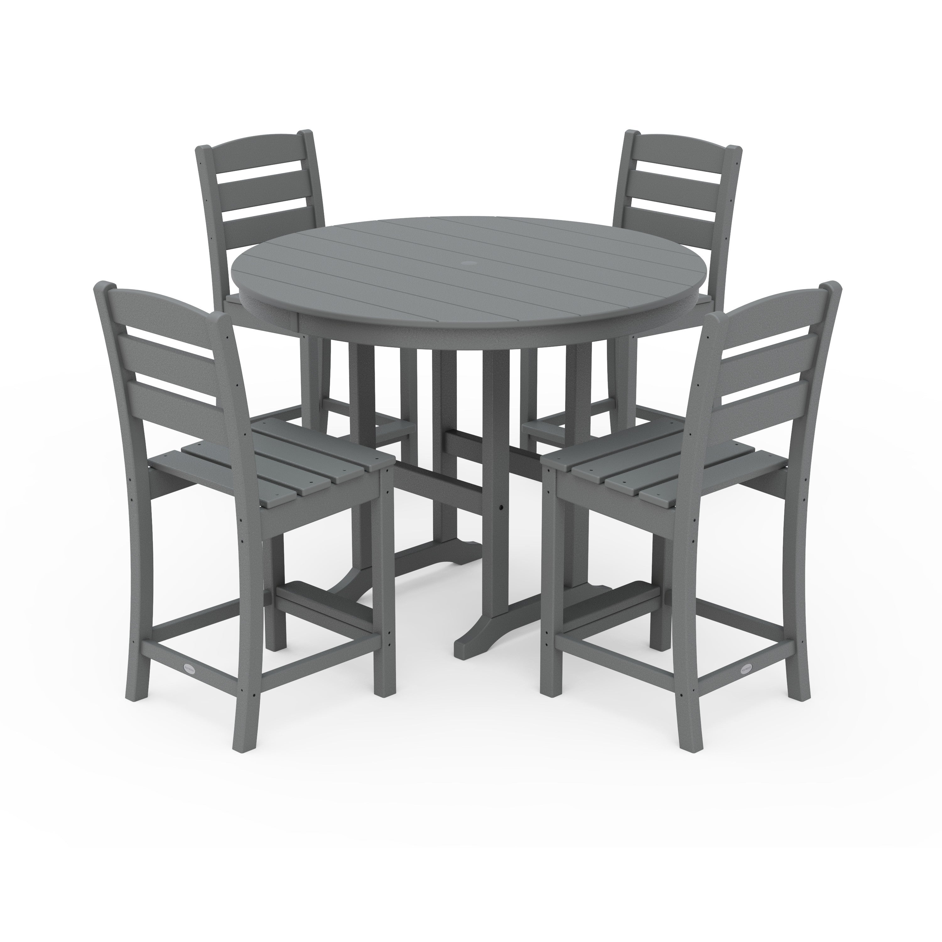 Lakeside 5-Piece Farmhouse Round Side Chair Counter Set