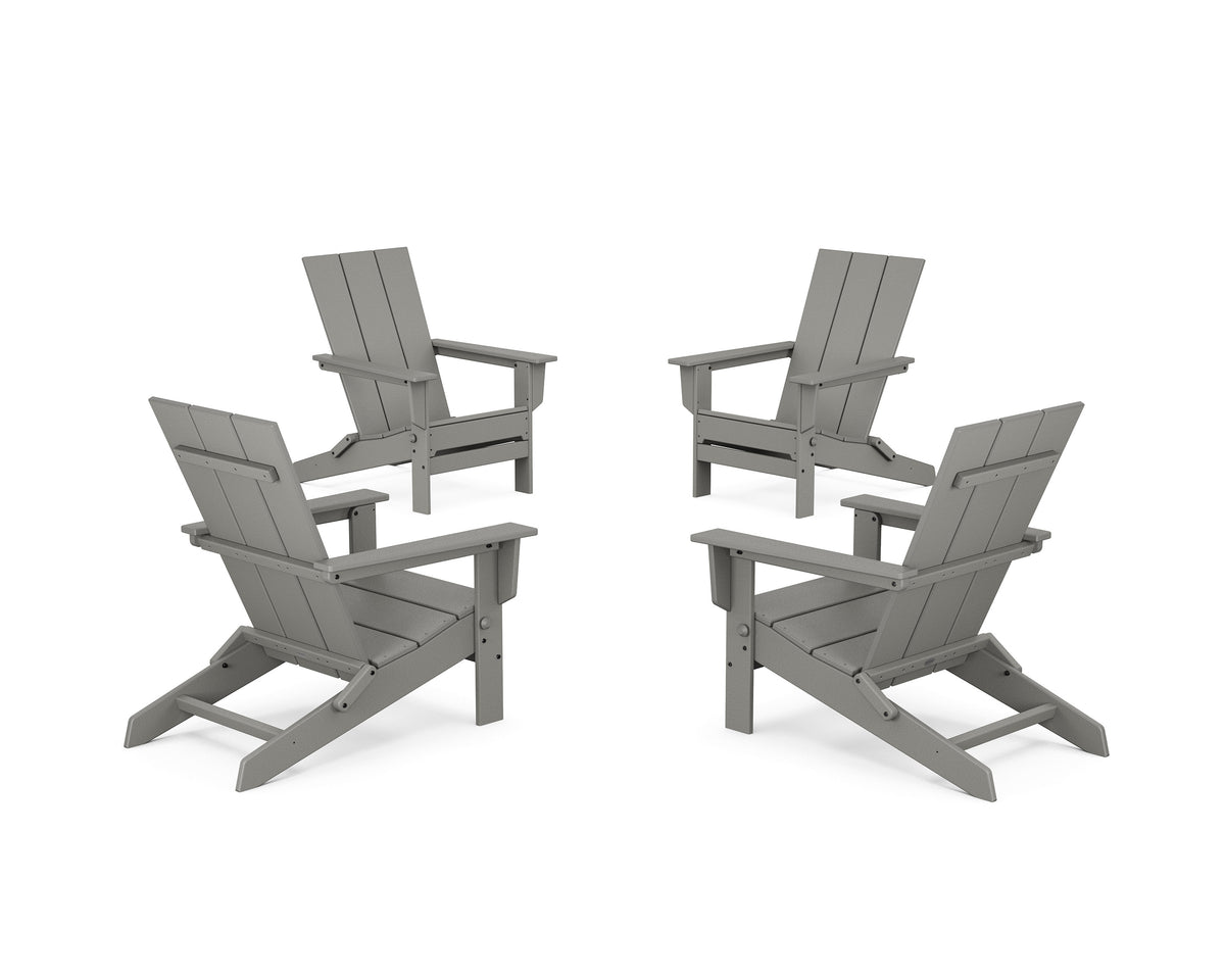 4-Piece Modern Studio Folding Adirondack Chair Conversation Set