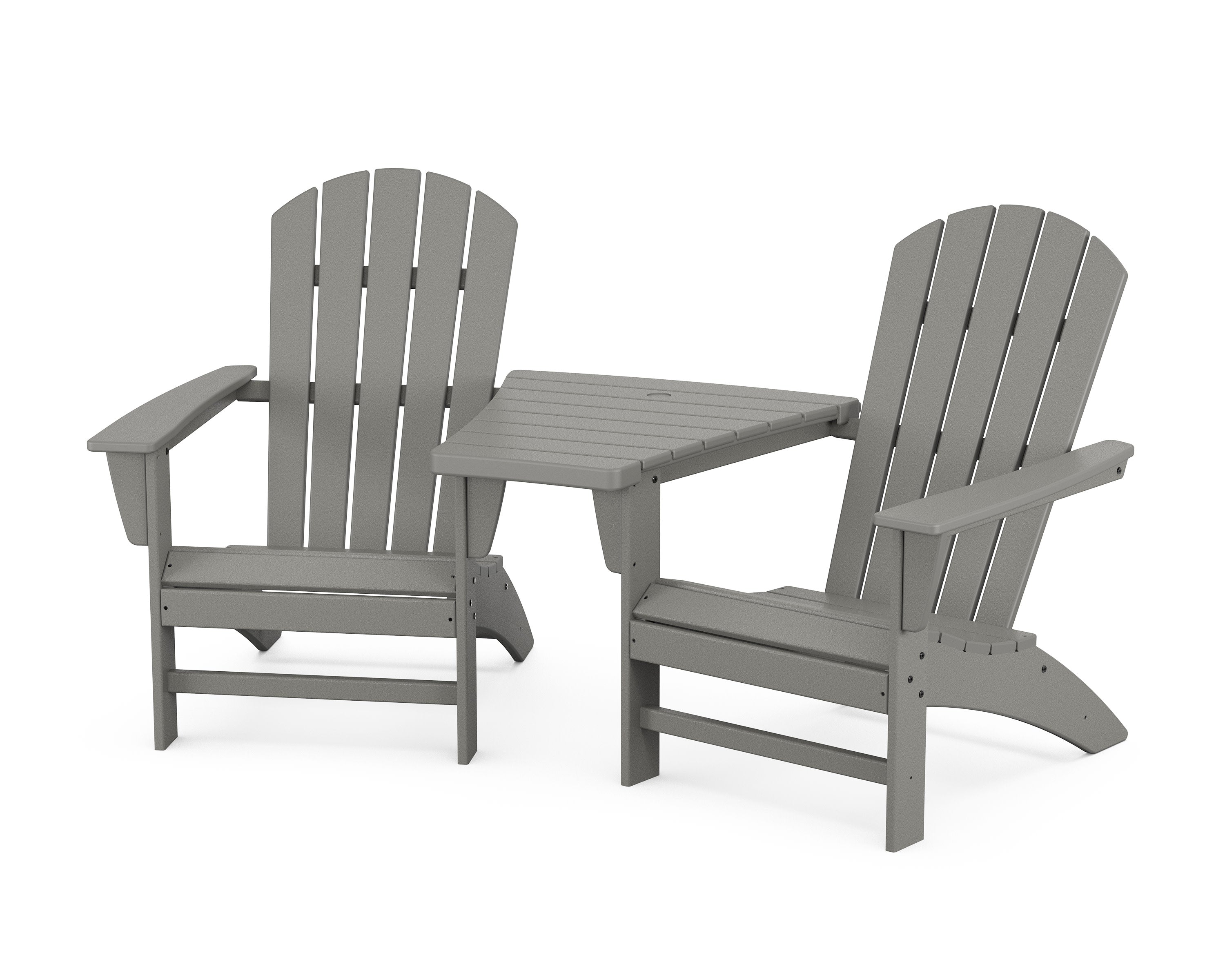Nautical 3-Piece Adirondack Set with Angled Connecting Table