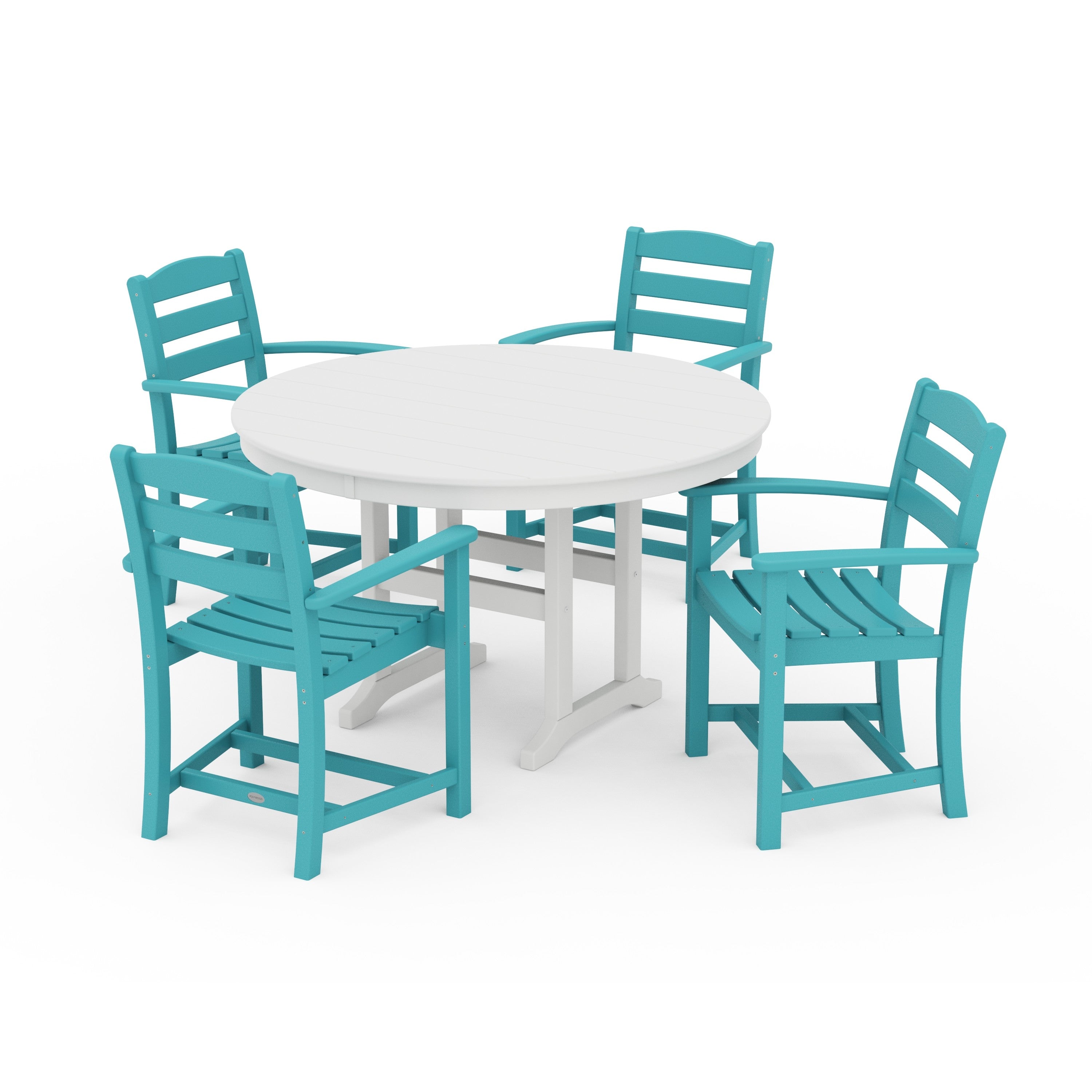 La Casa Café 5-Piece Round Farmhouse Dining Set